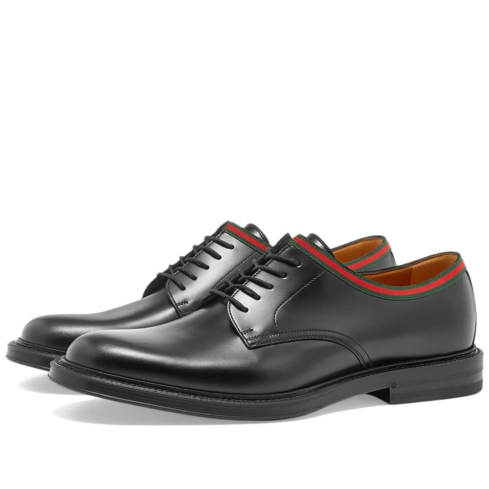 Gucci Leather Beyond Grg Trim Derby Shoe in Black for Men