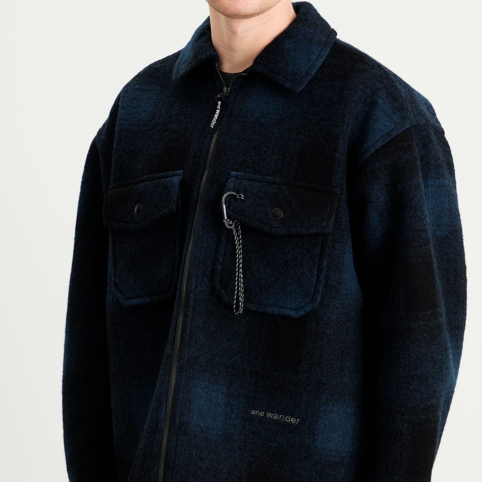 and wander Shaggy Wool Zip Jacket in Blue for Men | Lyst UK