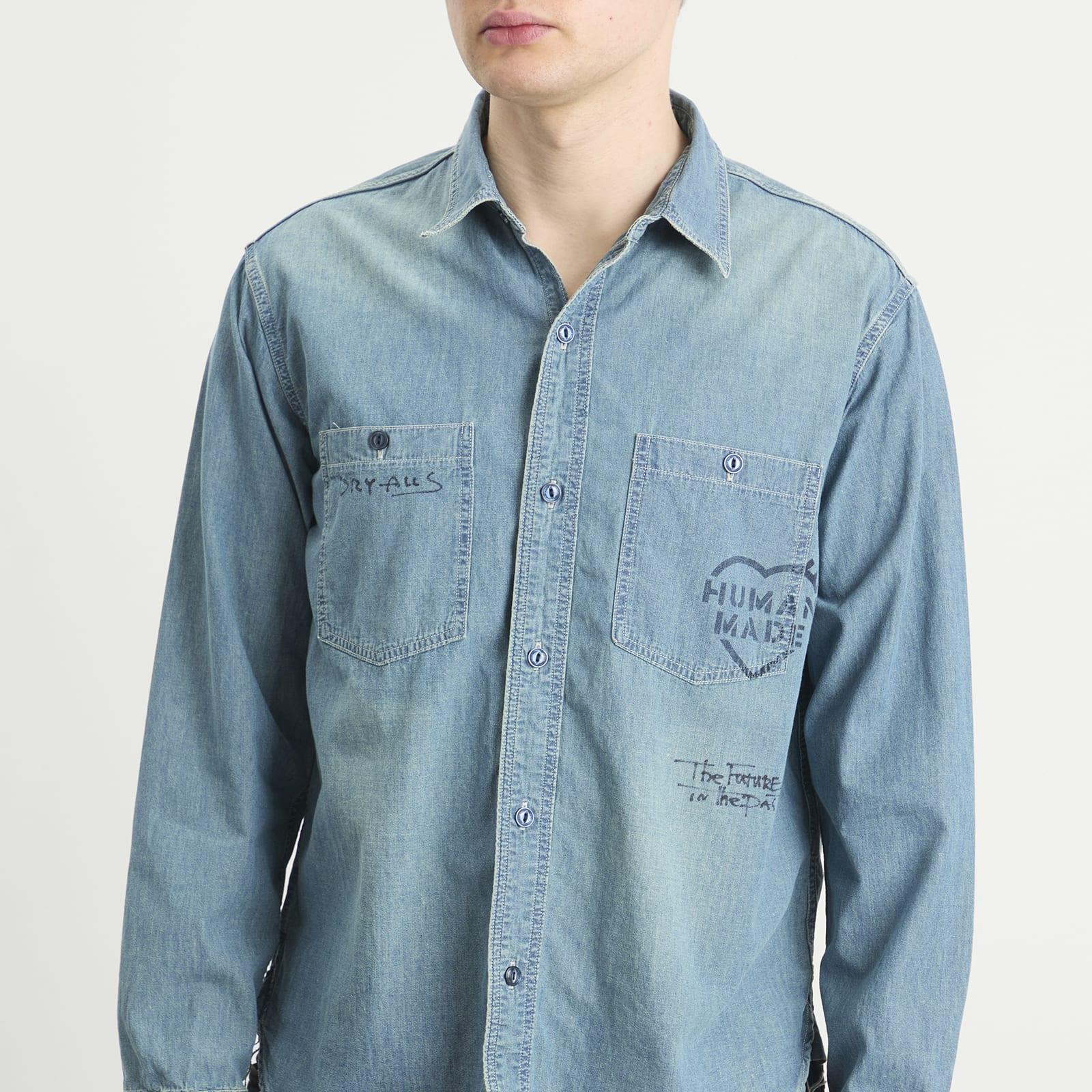 Human Made Stencil Military Chambray Shirt in Blue for Men | Lyst