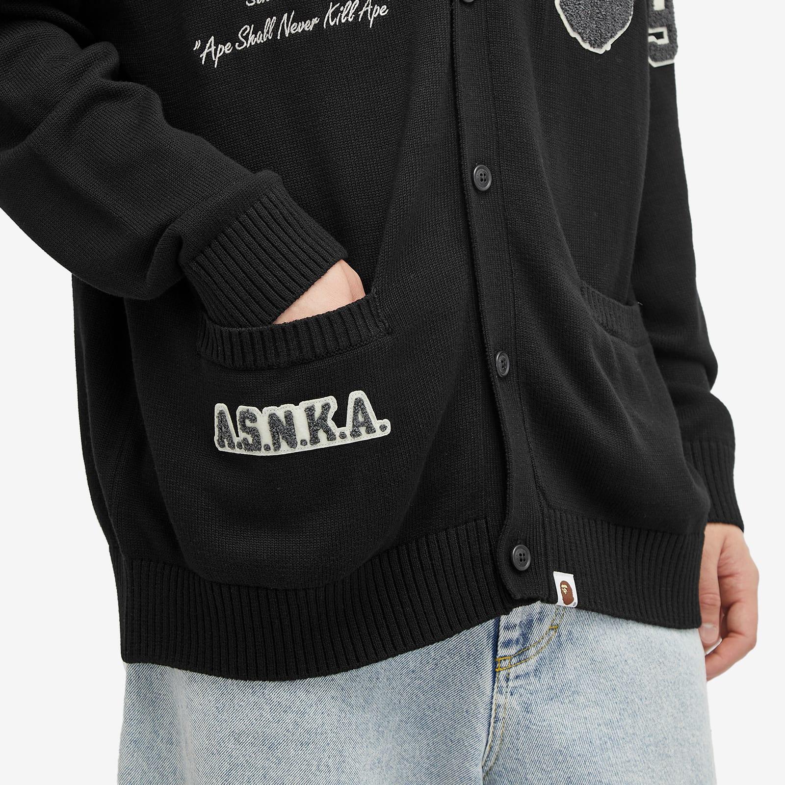 A Bathing Ape Bape Knitted Cardigan in Black for Men | Lyst