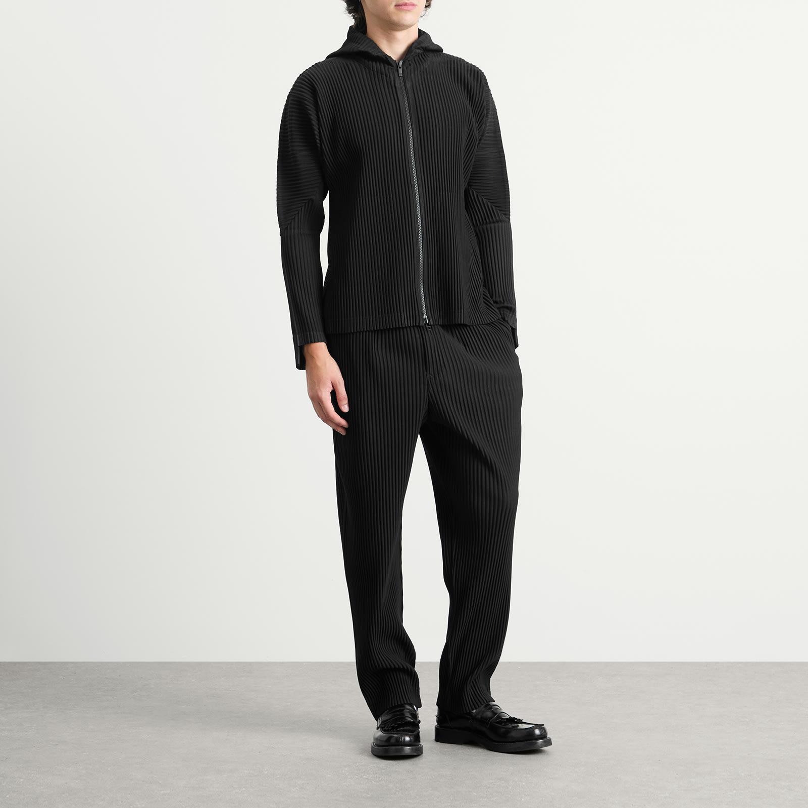 Homme Plissé Issey Miyake Homme Plissé Zip Up Hoody in Black for