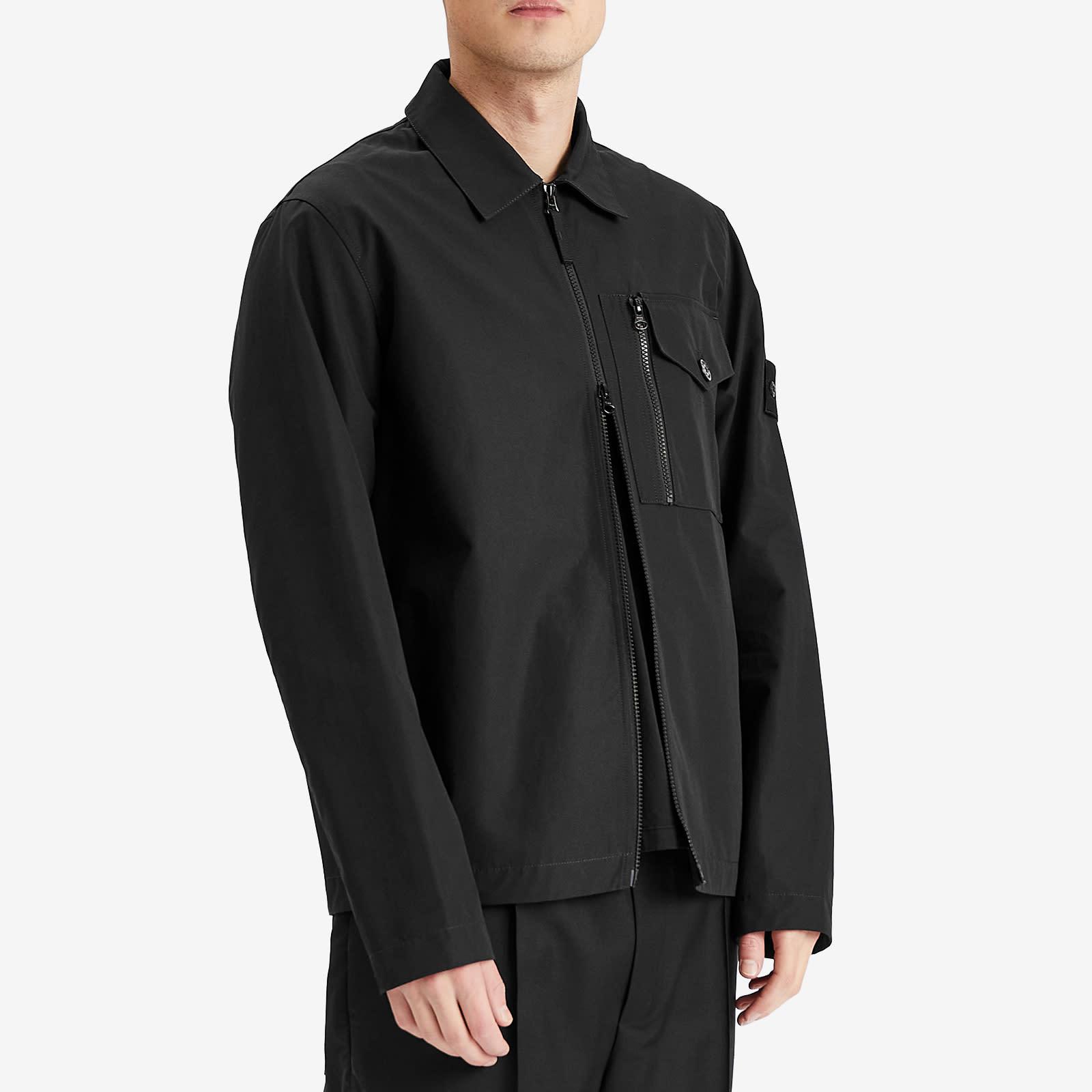 Stone Island Ghost Piece Weatherproof Canvas Shirt Jacket in Black 