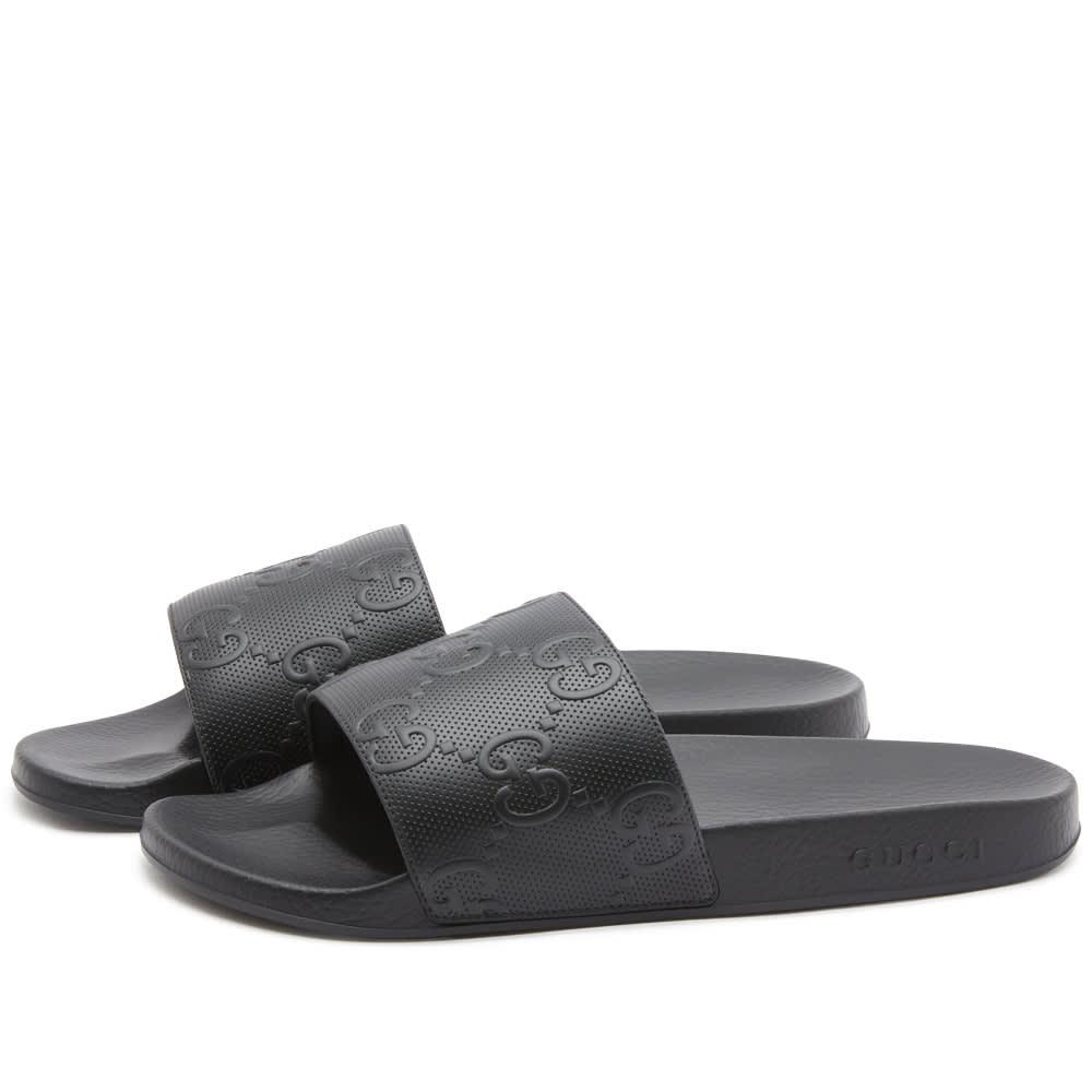 Gucci Pursuit gg Embossed Slide in Gray for Men | Lyst