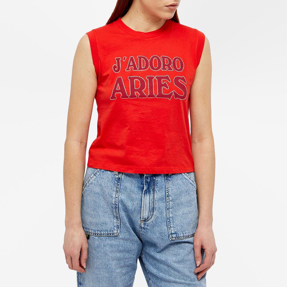 Aries J'adoro Diamante Shrunken Vest in Red | Lyst