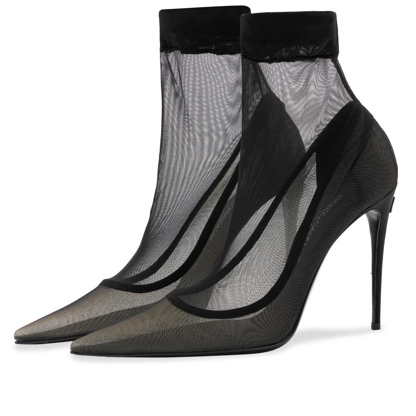 Dolce & Gabbana Mesh Heel Boots in Black | Lyst