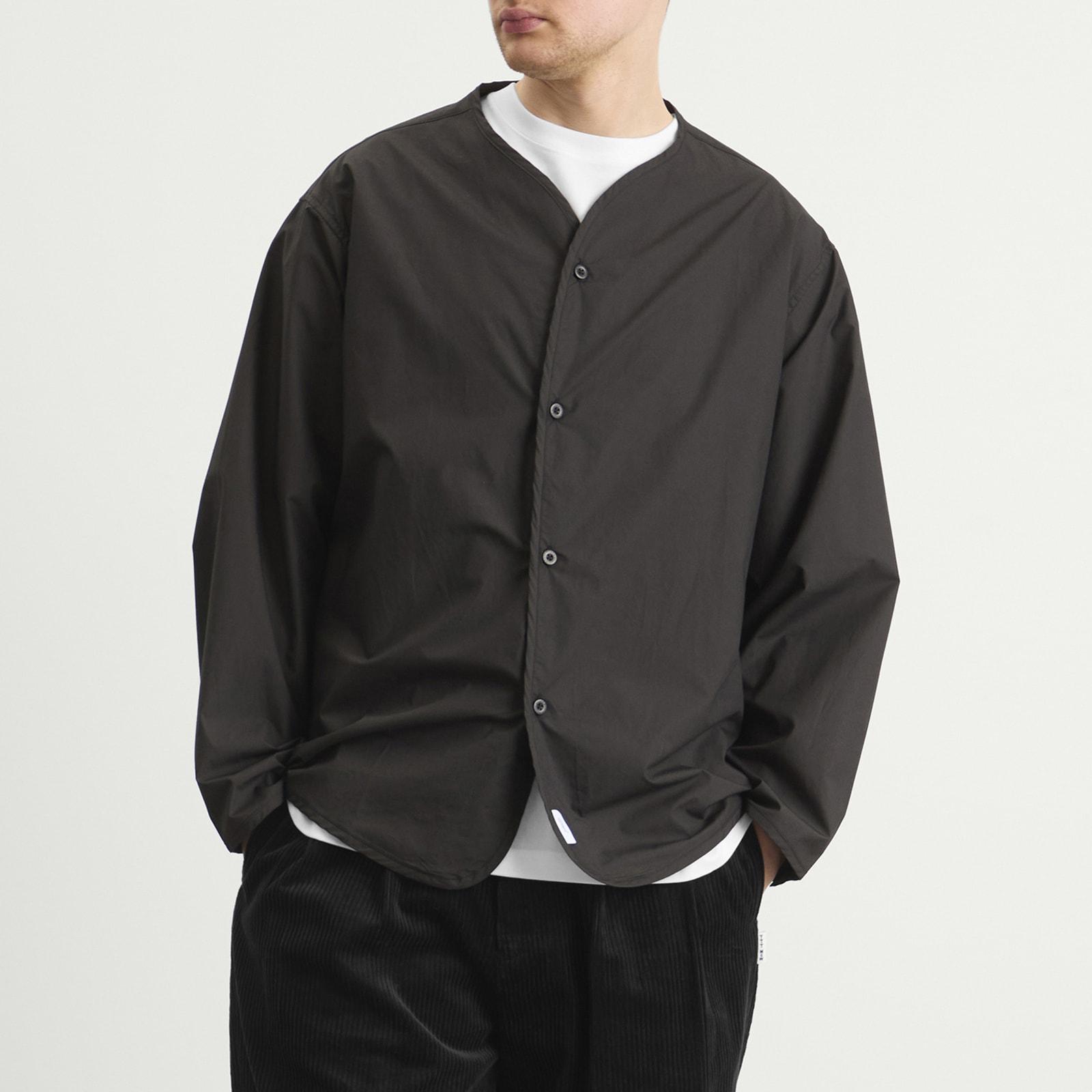 WTAPS Scout 01 Broadcloth Collarless Shirt in Black for Men | Lyst