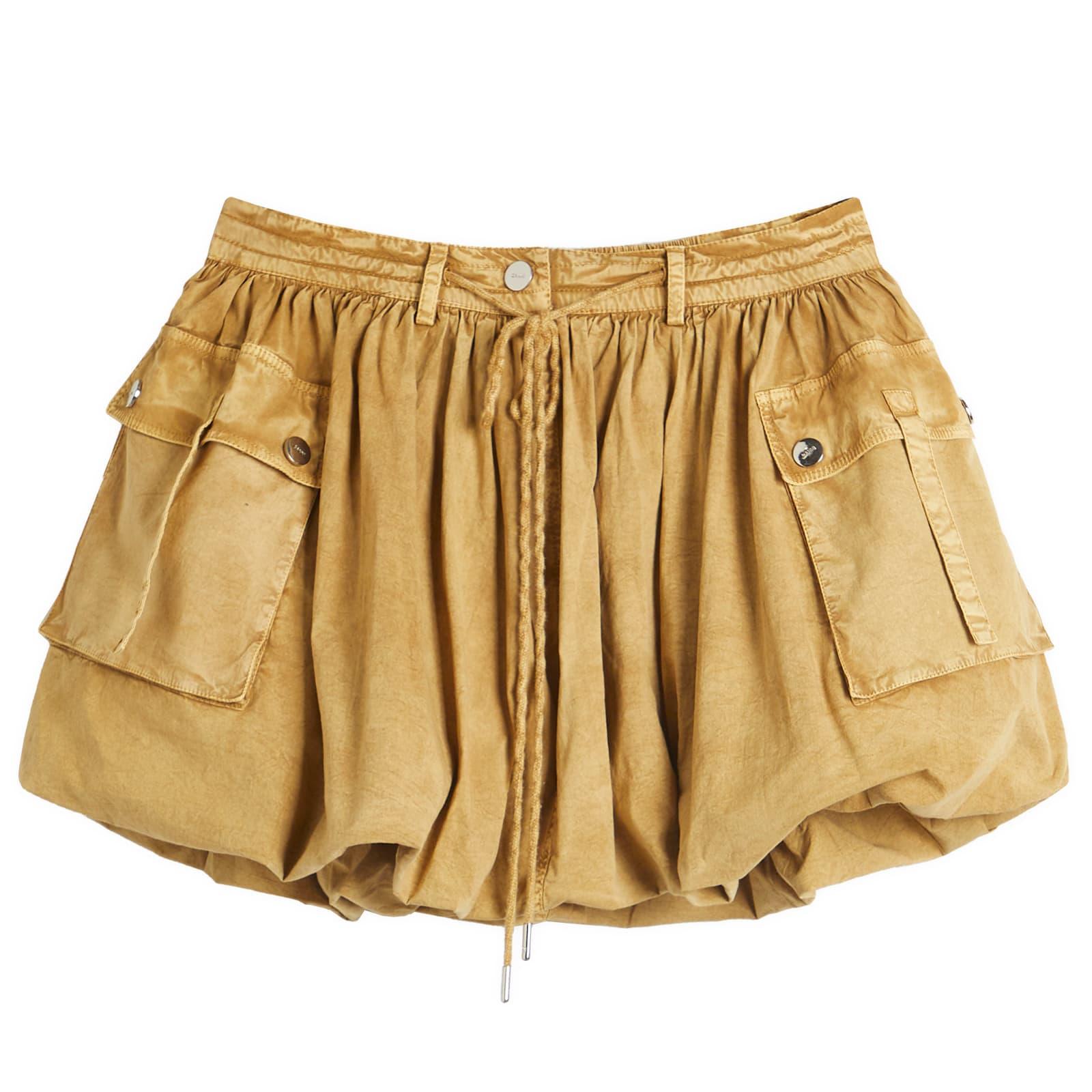 Ganni Washed Stretch Cotton Mini Bubble Skirt in Metallic | Lyst