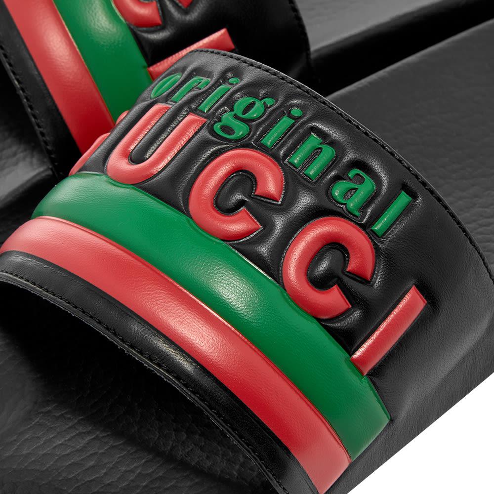 Gucci Leather Originals Pool Slide in Black for Men Lyst