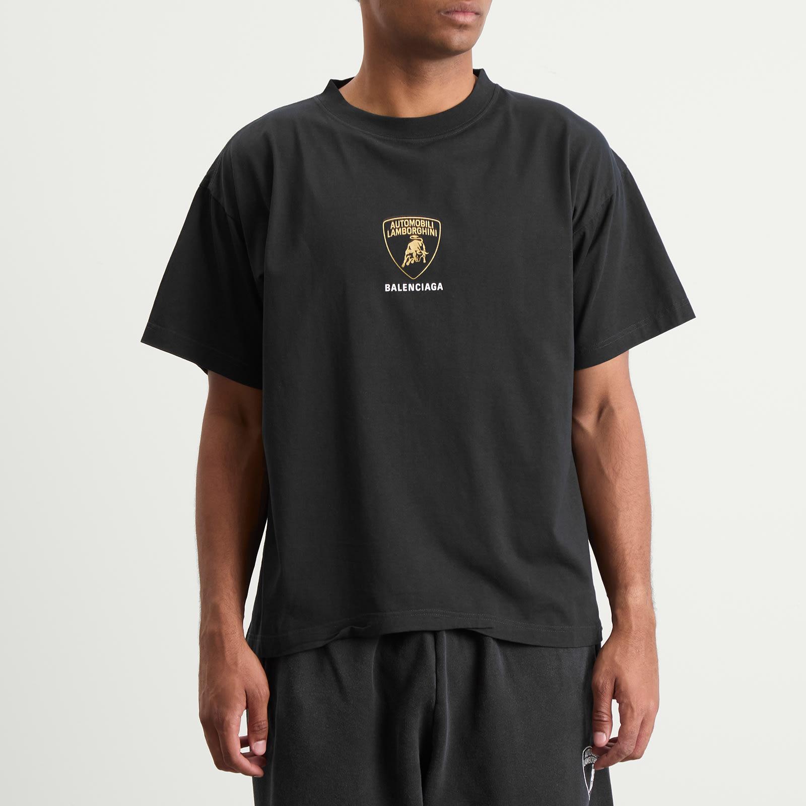 Balenciaga Lamborghini Shield Dry Jersey Boxy T-Shirt in Black for 