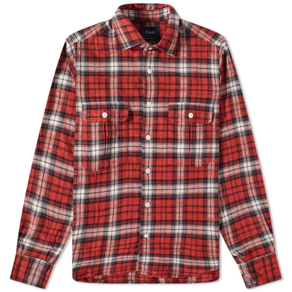 Drake's Work Shirt in Red for Men Lyst