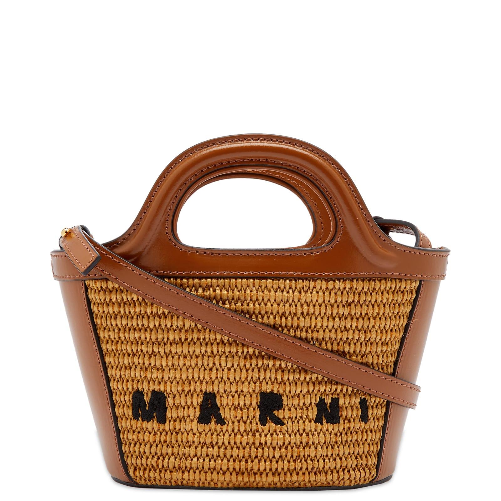 Marni Micro Tropicalia Logo Bag in Brown | Lyst