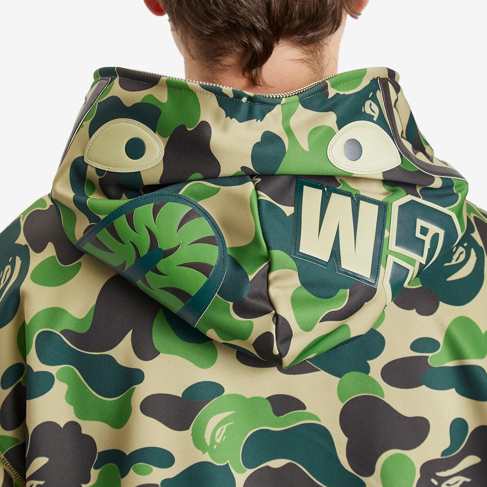A Bathing Ape Abc Camo Rayon Shark Full Zip Hoodie in Green for