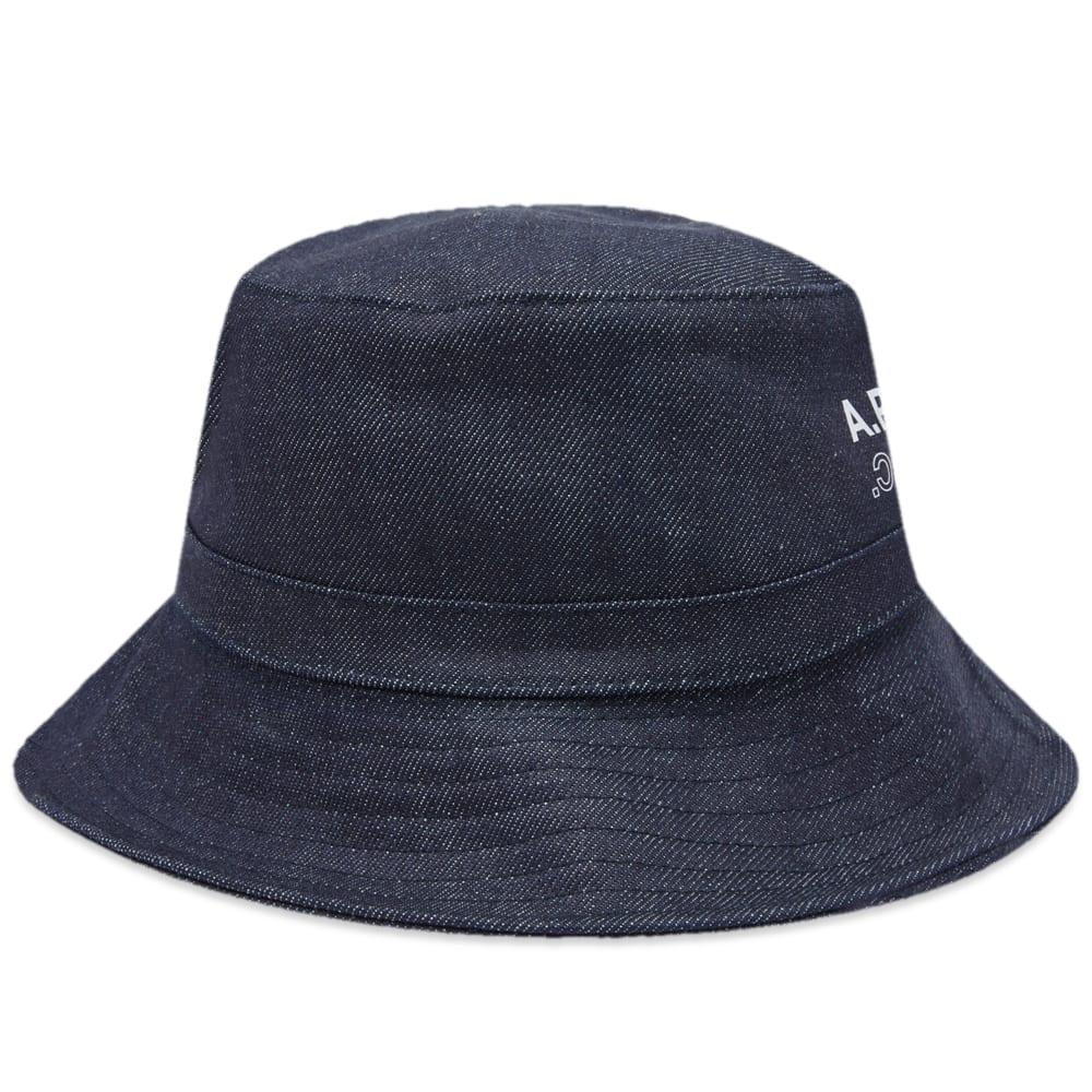 A.P.C. Mark Fearless Logo Denim Bucket Hat in Blue | Lyst