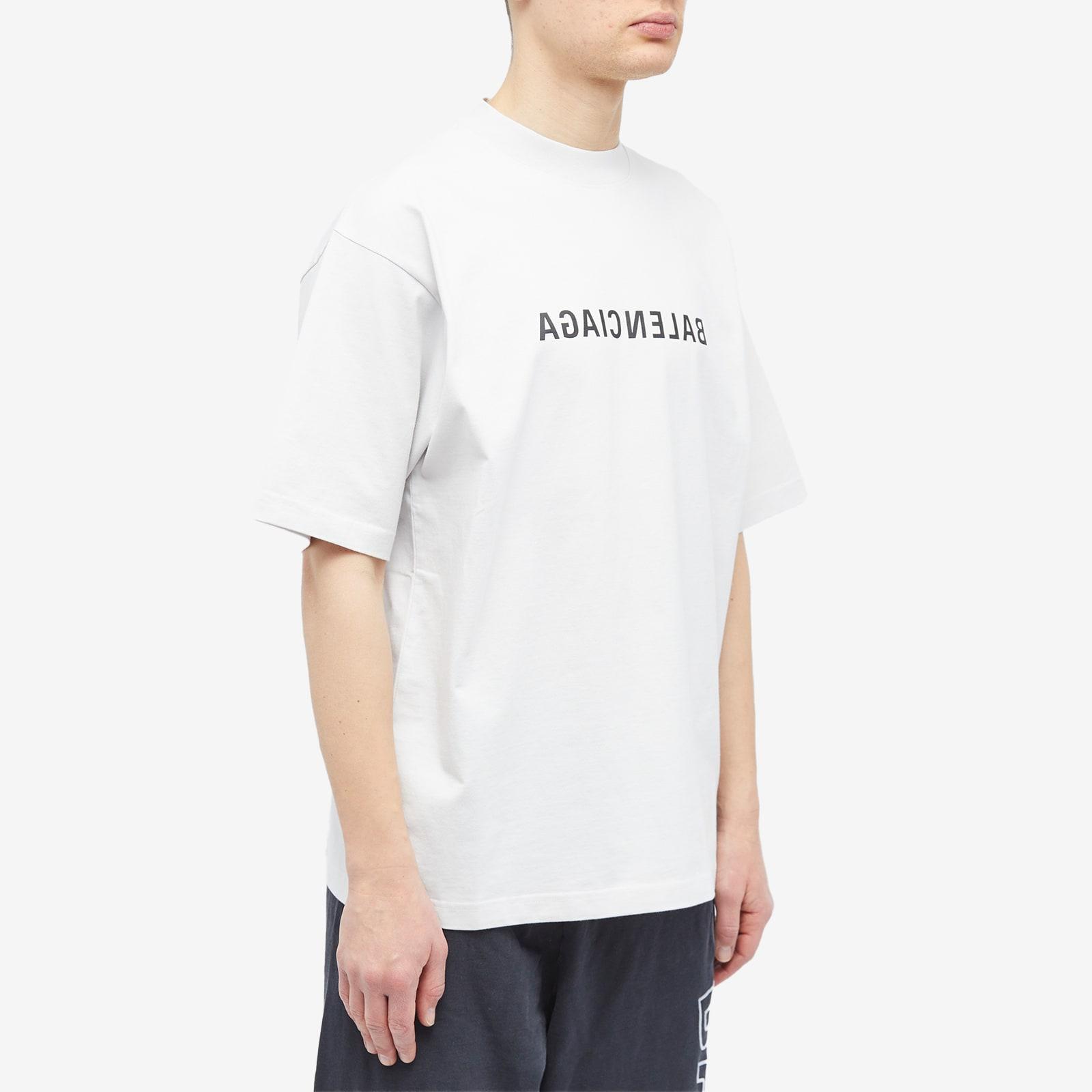 Balenciaga Mirror Logo T-Shirt in White for Men | Lyst