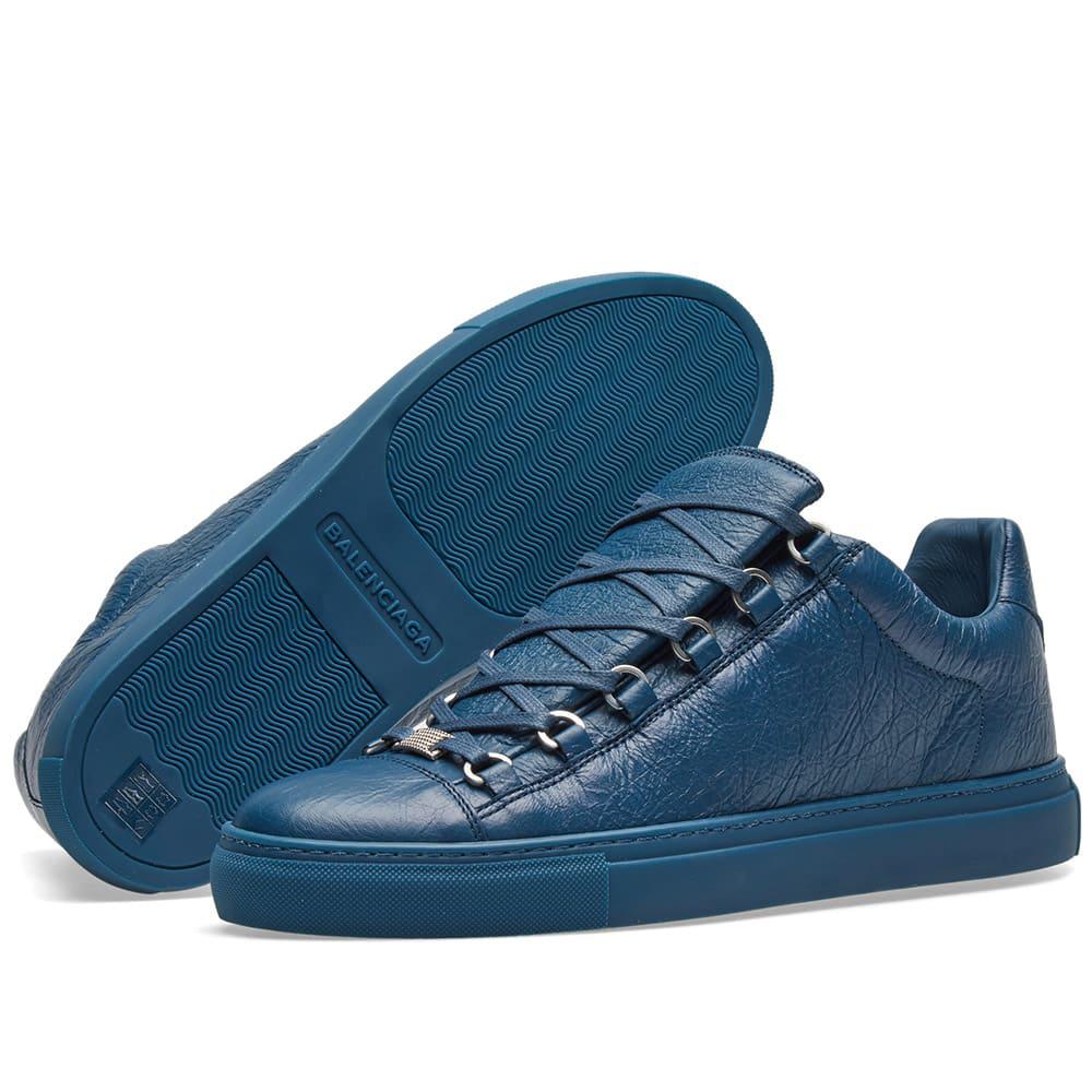 Balenciaga Leather Arena Low Classic in Blue for Men - Lyst