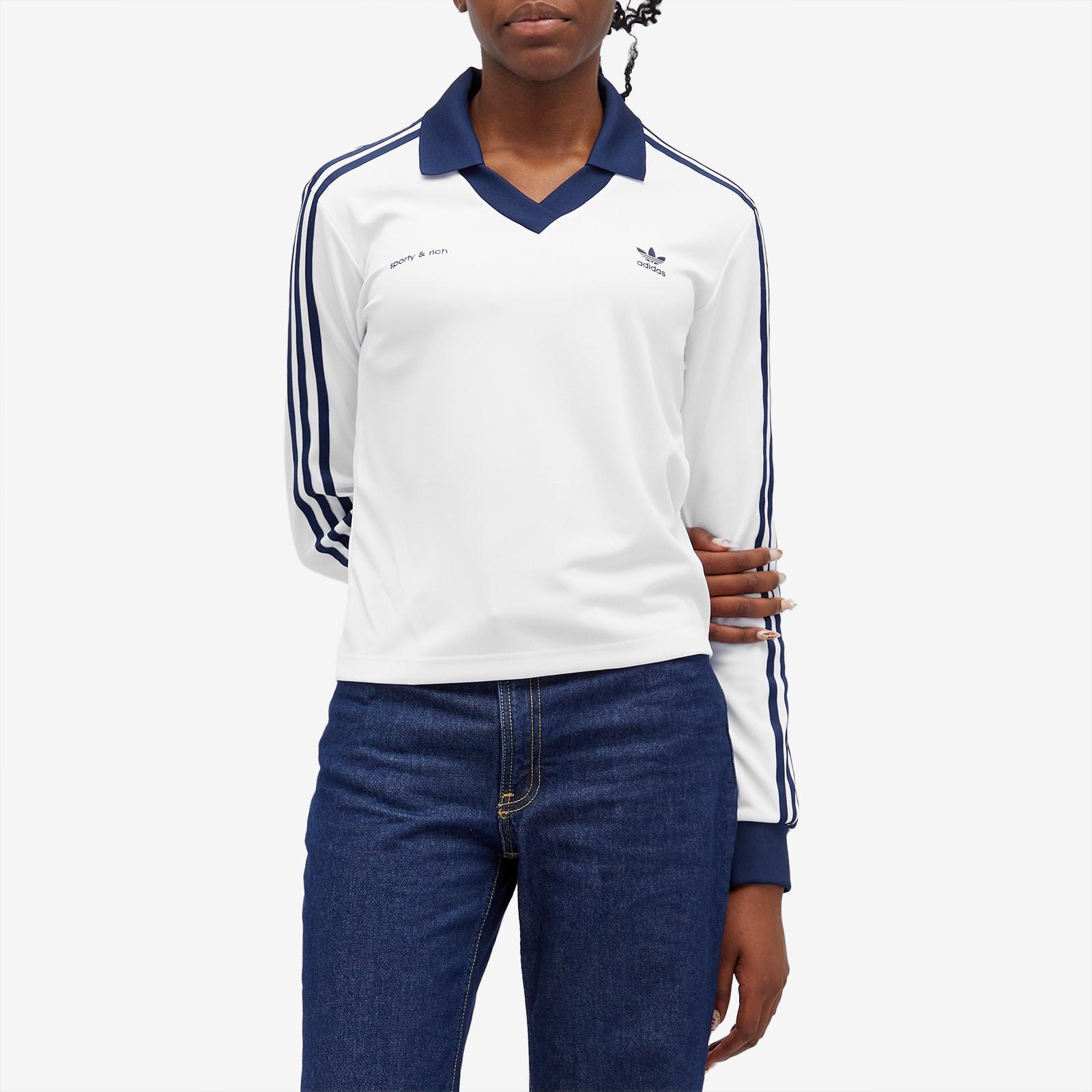 SPORTY & RICH 長袖サッカージャージー ネイビー 長袖 adidas adidas X Sporty & Rich Long Sleeve Soccer Jersey in Blue | Lyst