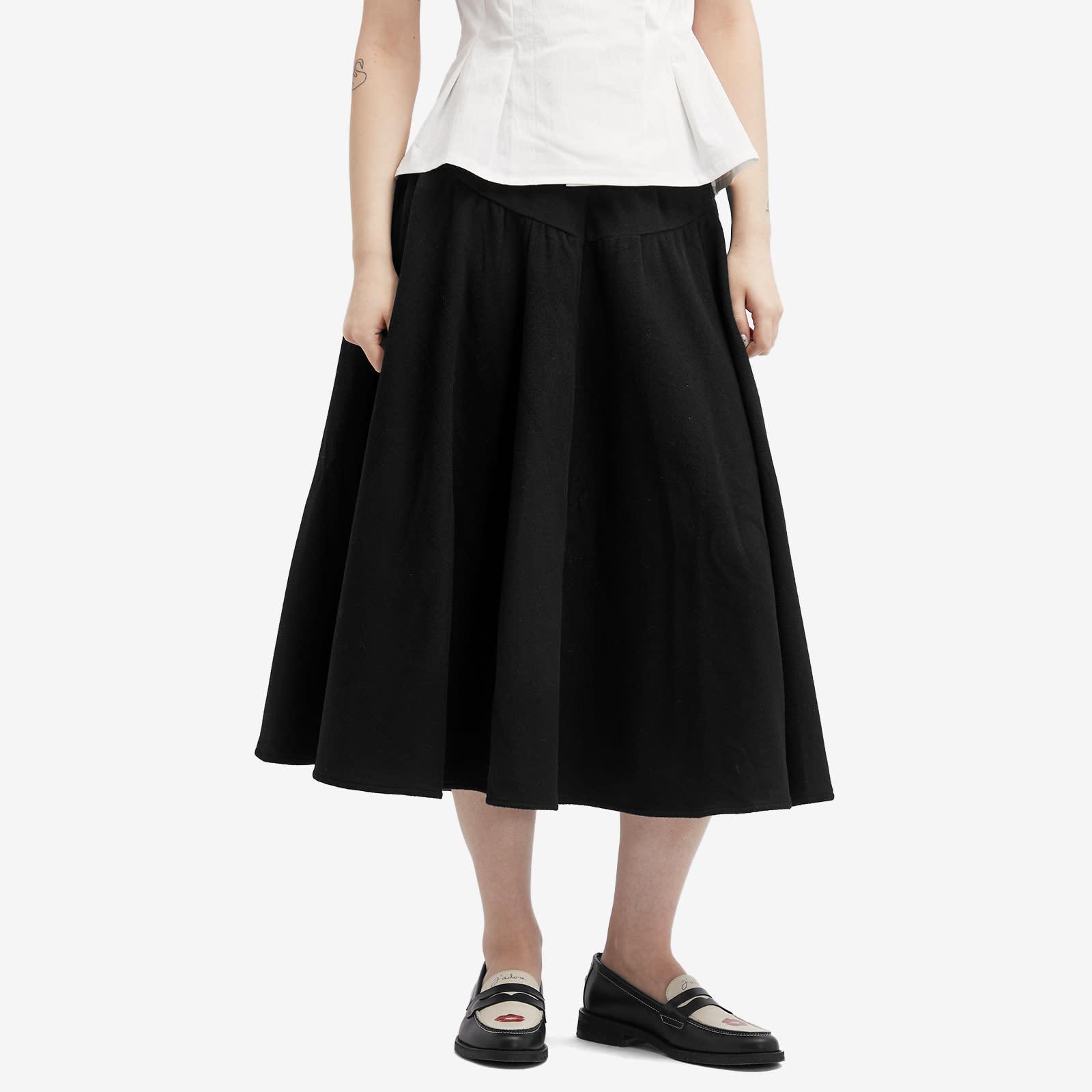 Peachy Den Deba Wool Midi Skirt in Black | Lyst UK