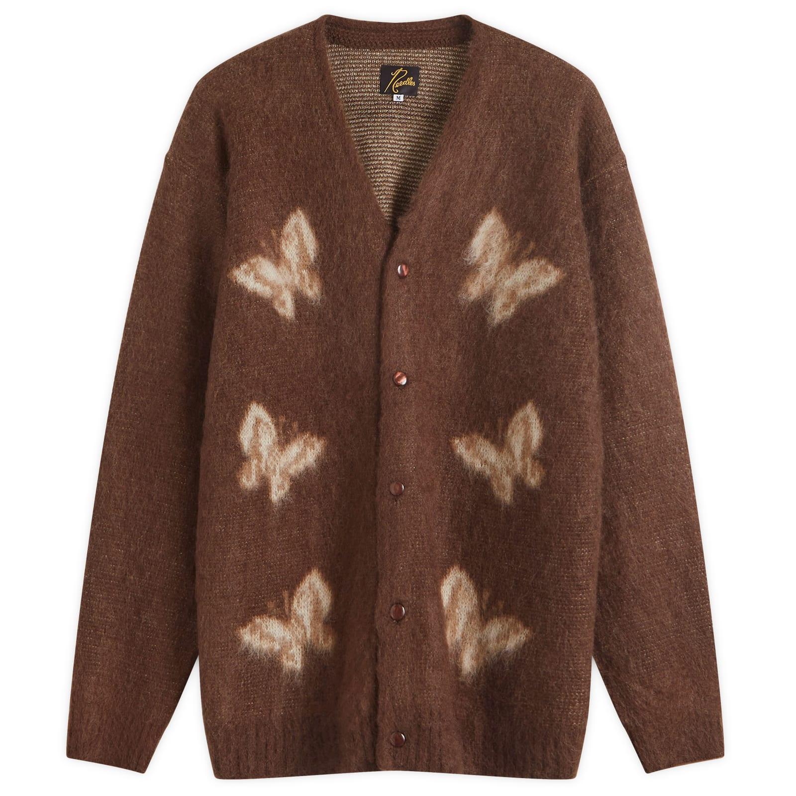 Needles End. X 'Rattan' Mohair Cardigan in Brown for Men | Lyst