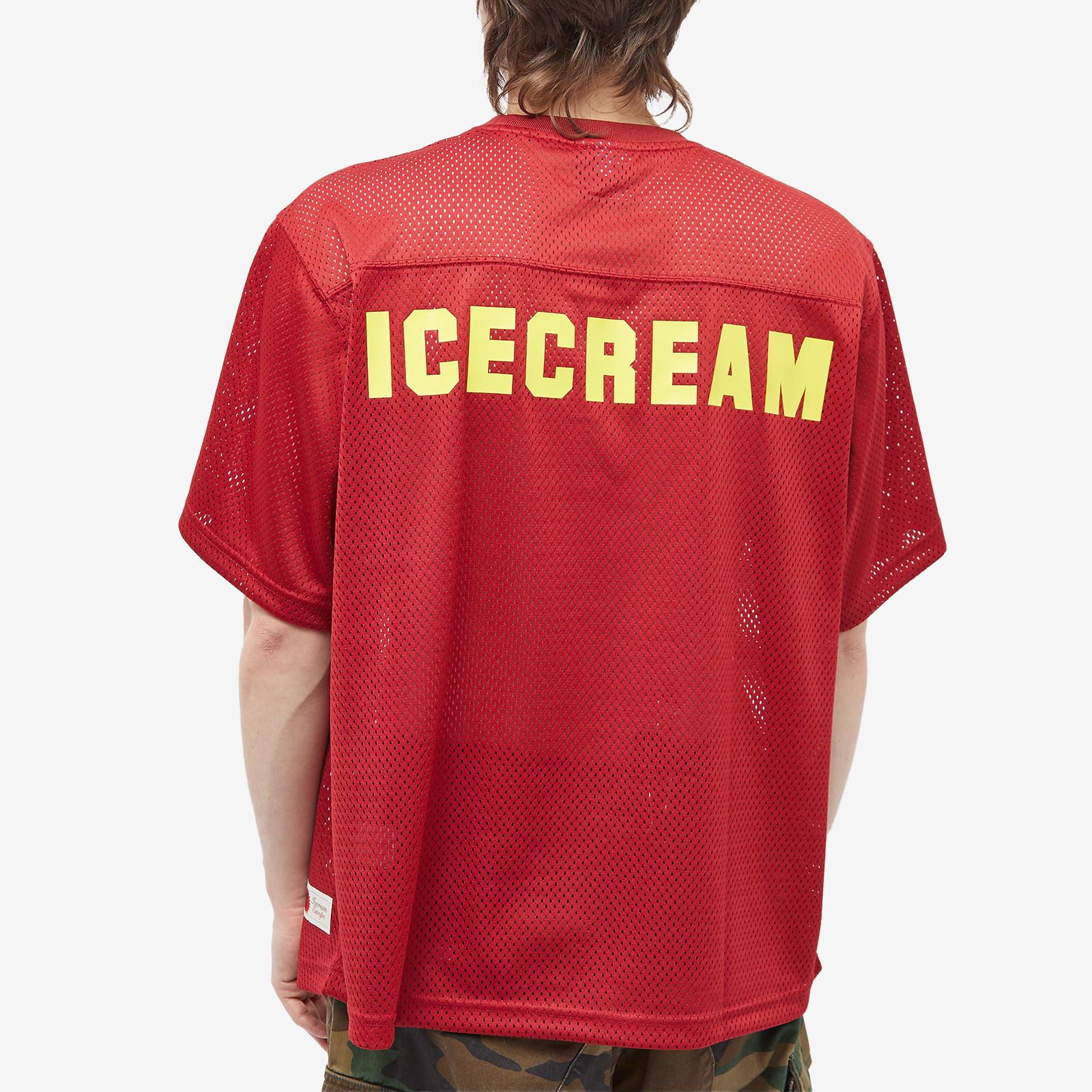 ICECREAM Mesh Football Jersey in Red for Men