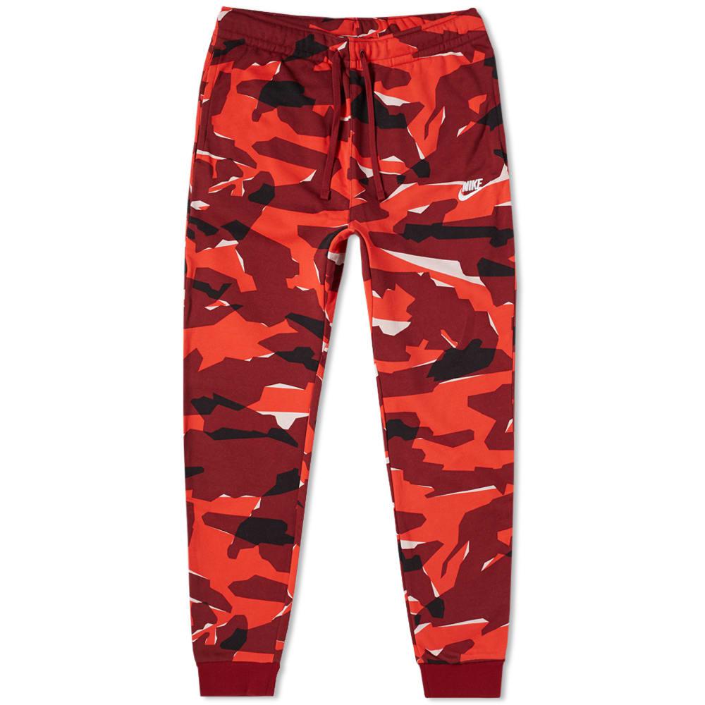 nike red camo tracksuit