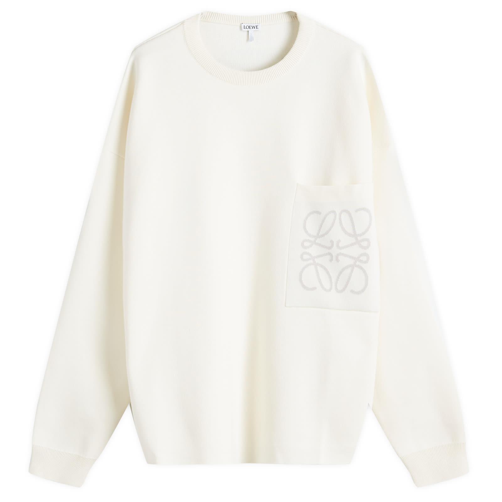 LOEWE セール★ ANAGRAM PATCH POCKET★WHITE Loewe Anagram Pocket T-Shirt Material_Cotton in White for