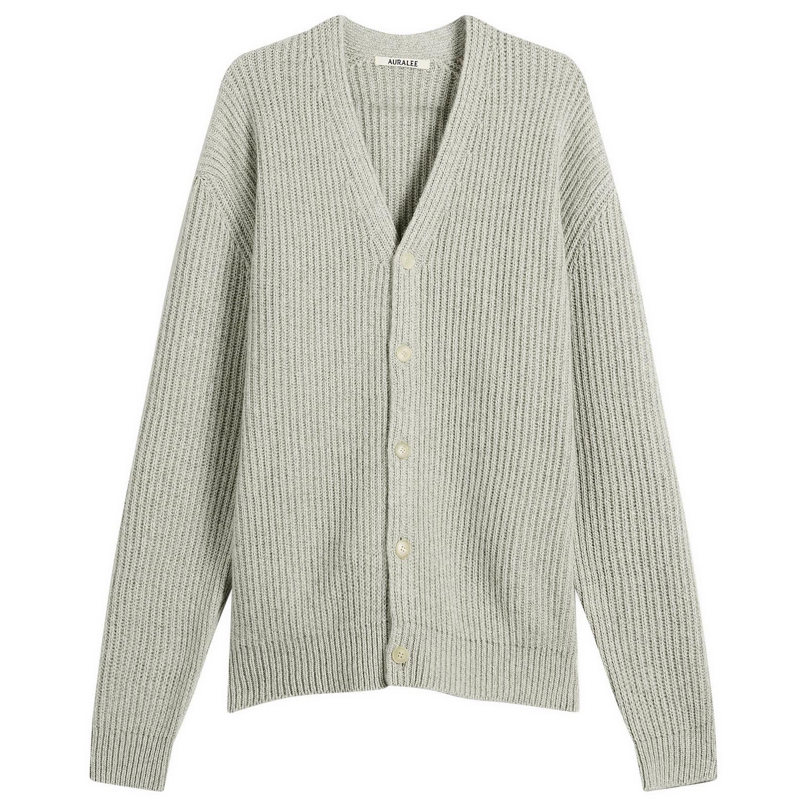 AURALEE Cashmere Silk Melange Knit Cardigan in Green for Men | Lyst