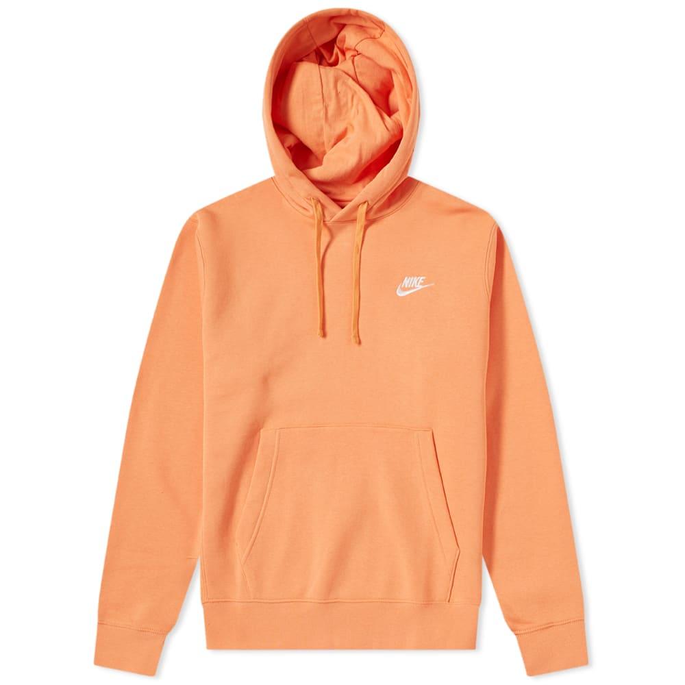 Nike Cotton Club Pullover Hoody in Orange for Men - Lyst
