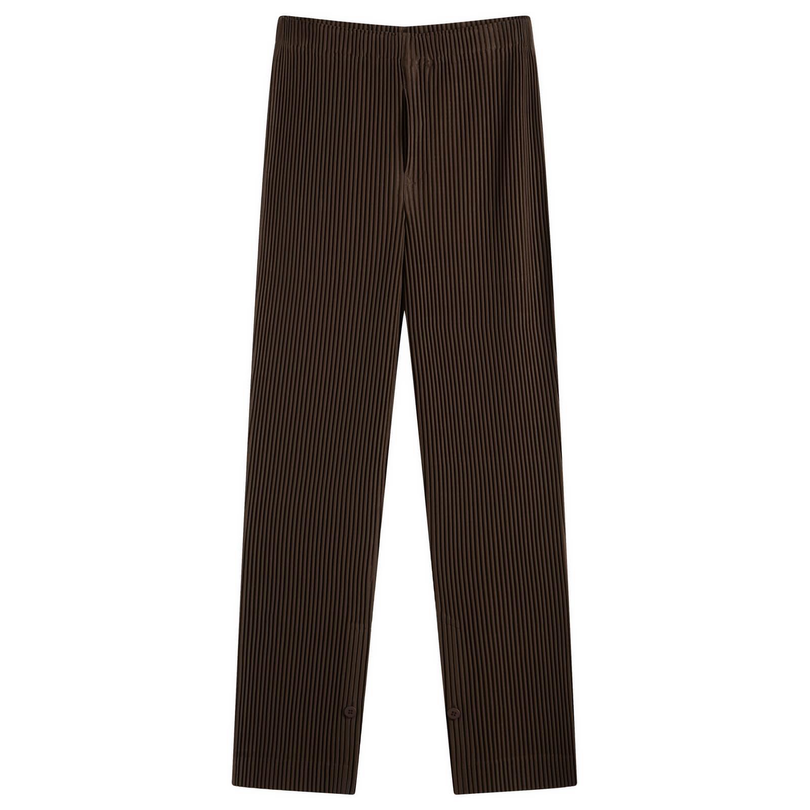 Homme Plissé Issey Miyake Pleated Snap Trousers in Brown for Men