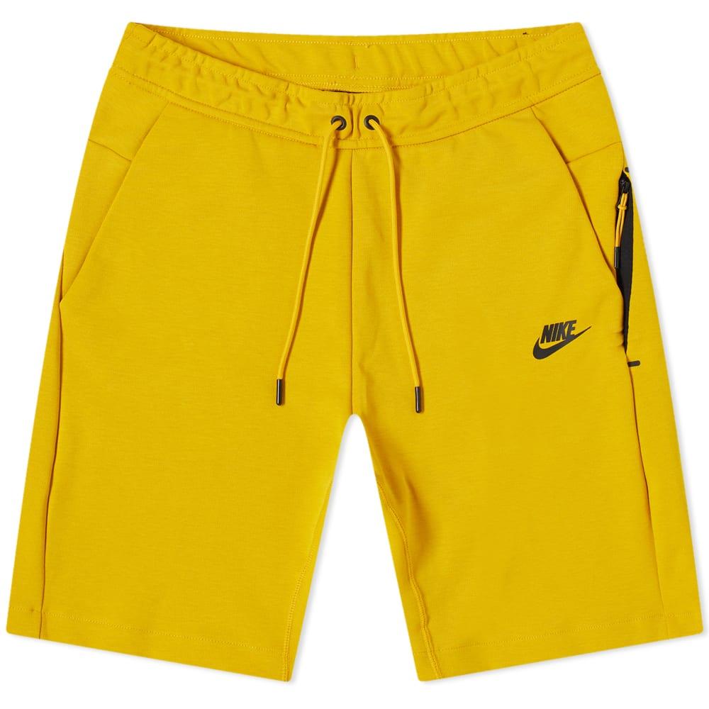 nike air fleece shorts yellow 