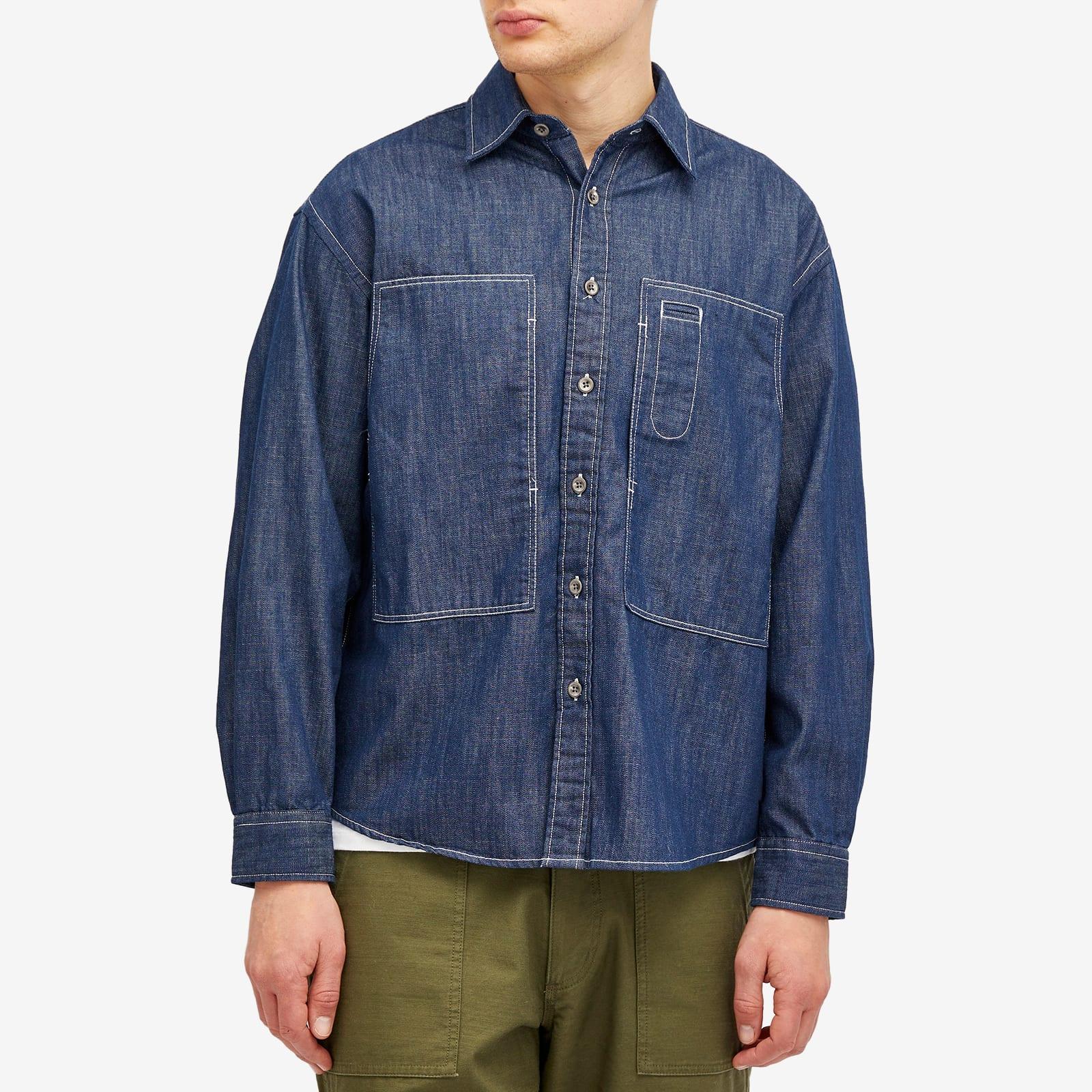 ★TRILLION★2025SS★Carpenter pocket denim work shirt★3色 FRIZMWORKS Denim Carpenter Pocket Work Shirt in Blue for Men
