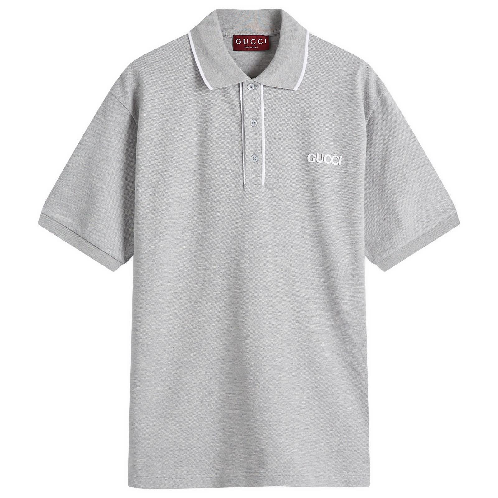 Gucci Stretch Cotton Short Sleeve Polo Shirt in Grey for Men Lyst UK