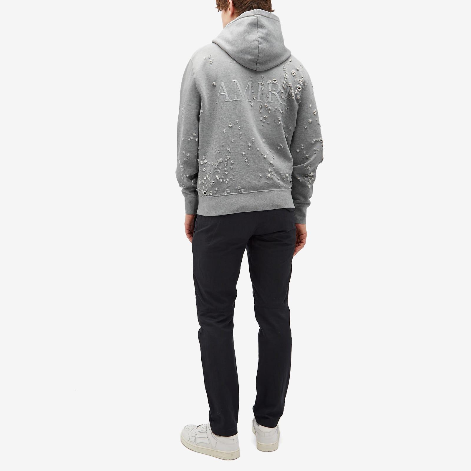 Amiri Ma Shotgun Embroidered Logo Hoodie in Gray for Men | Lyst