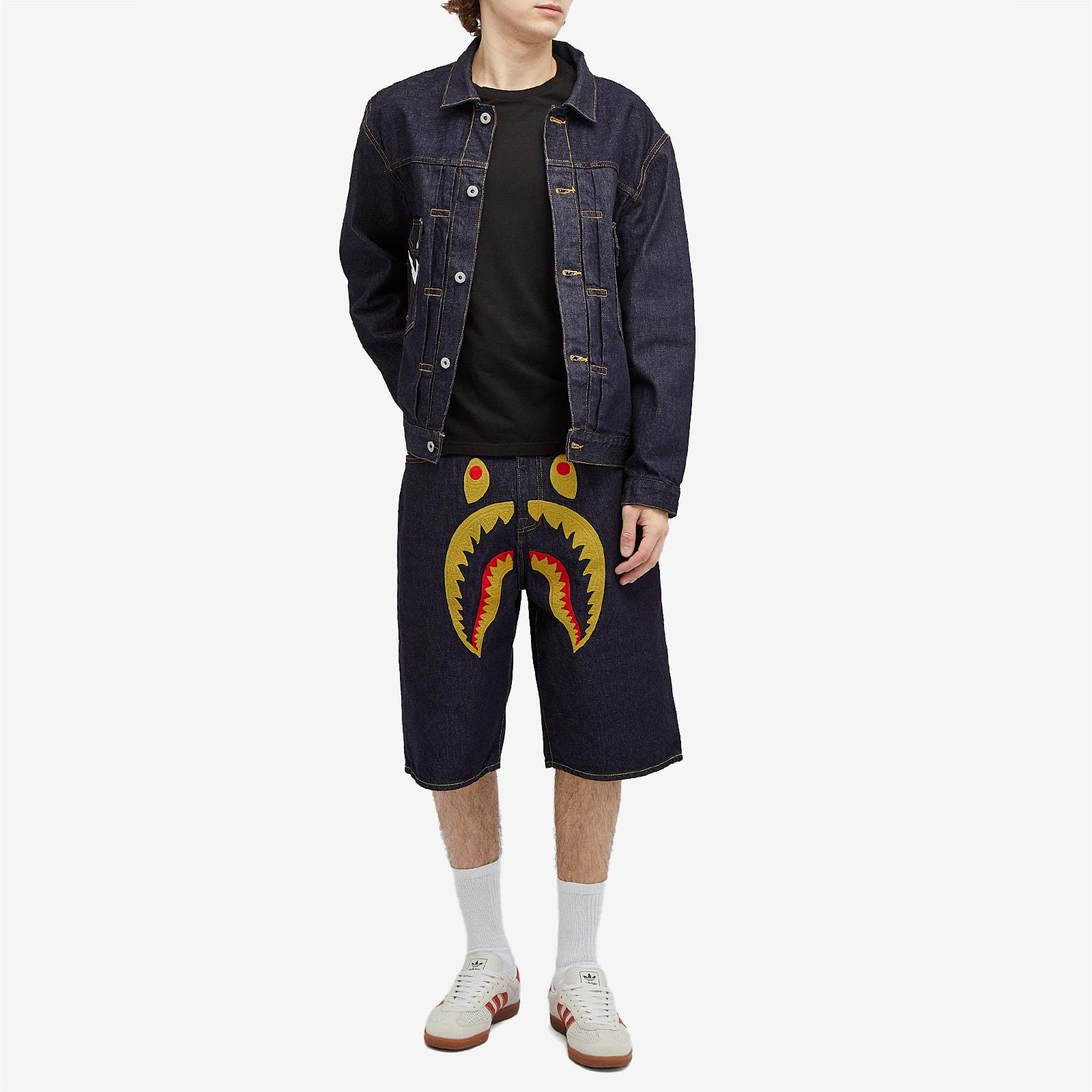 A Bathing Ape Shark Denim Shorts in Blue for Men | Lyst UK