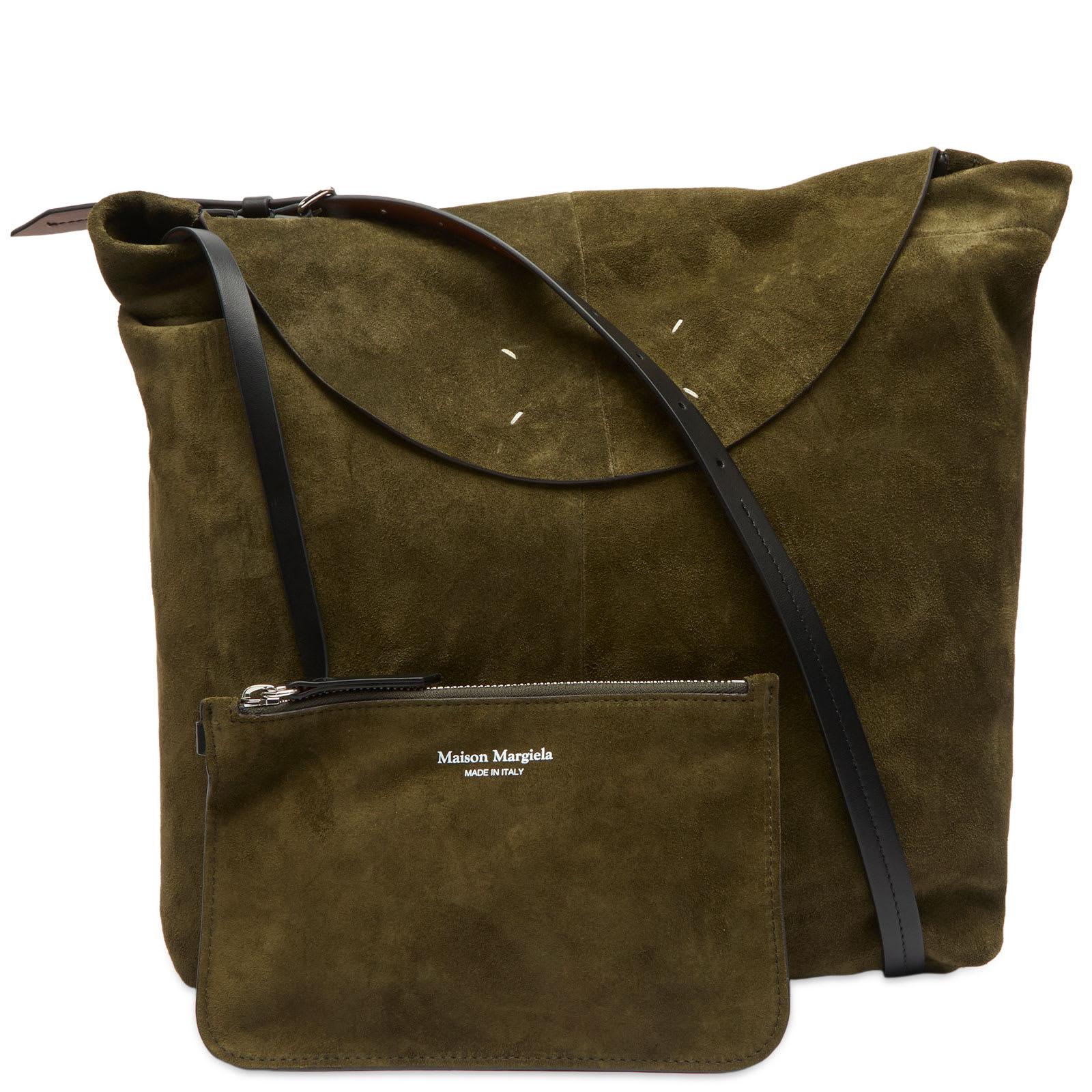 Maison Margiela Suede Small Hobo Bag in Green | Lyst