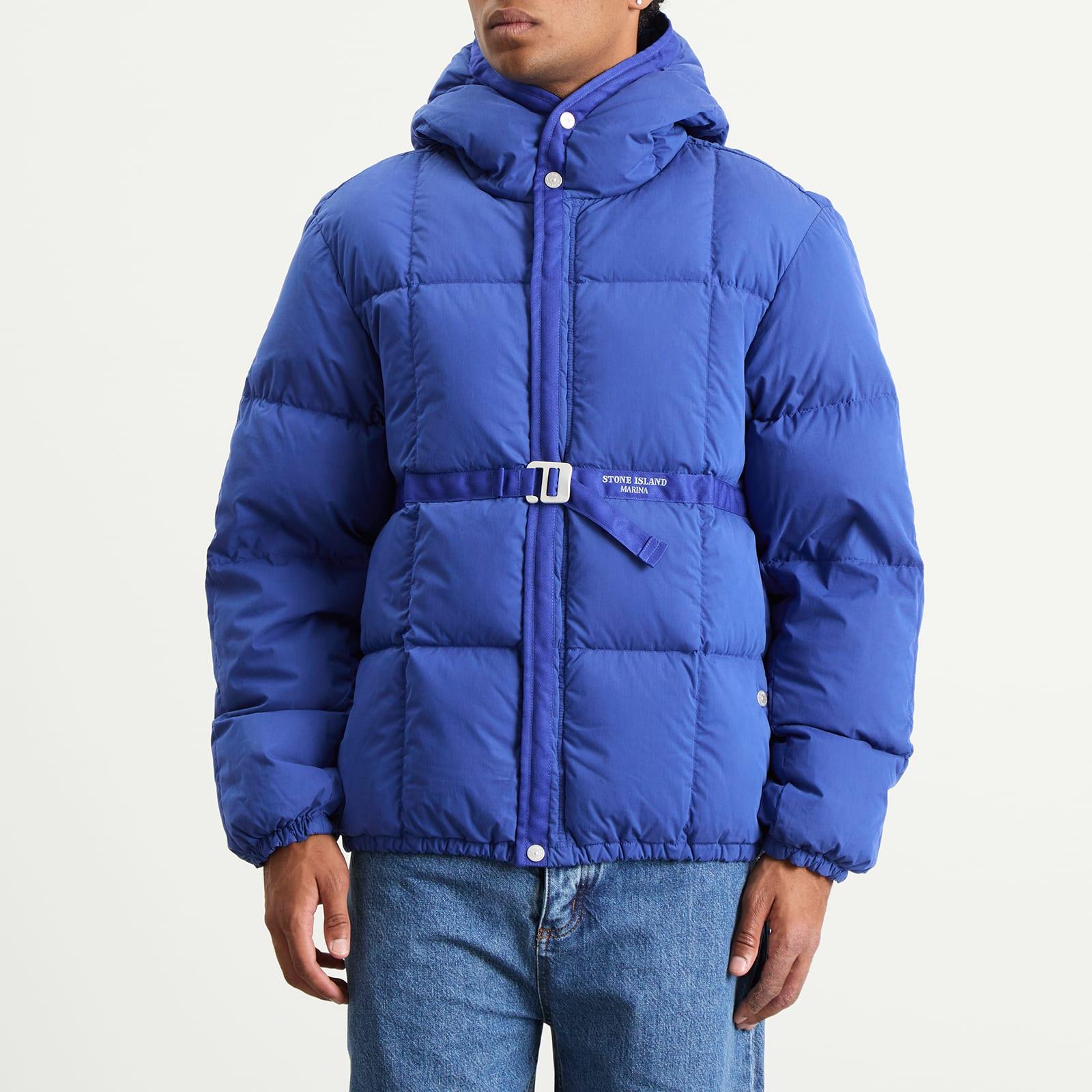 Stone Island Marina Cotton Nylon Tela Down Jacket in Blue for Men 