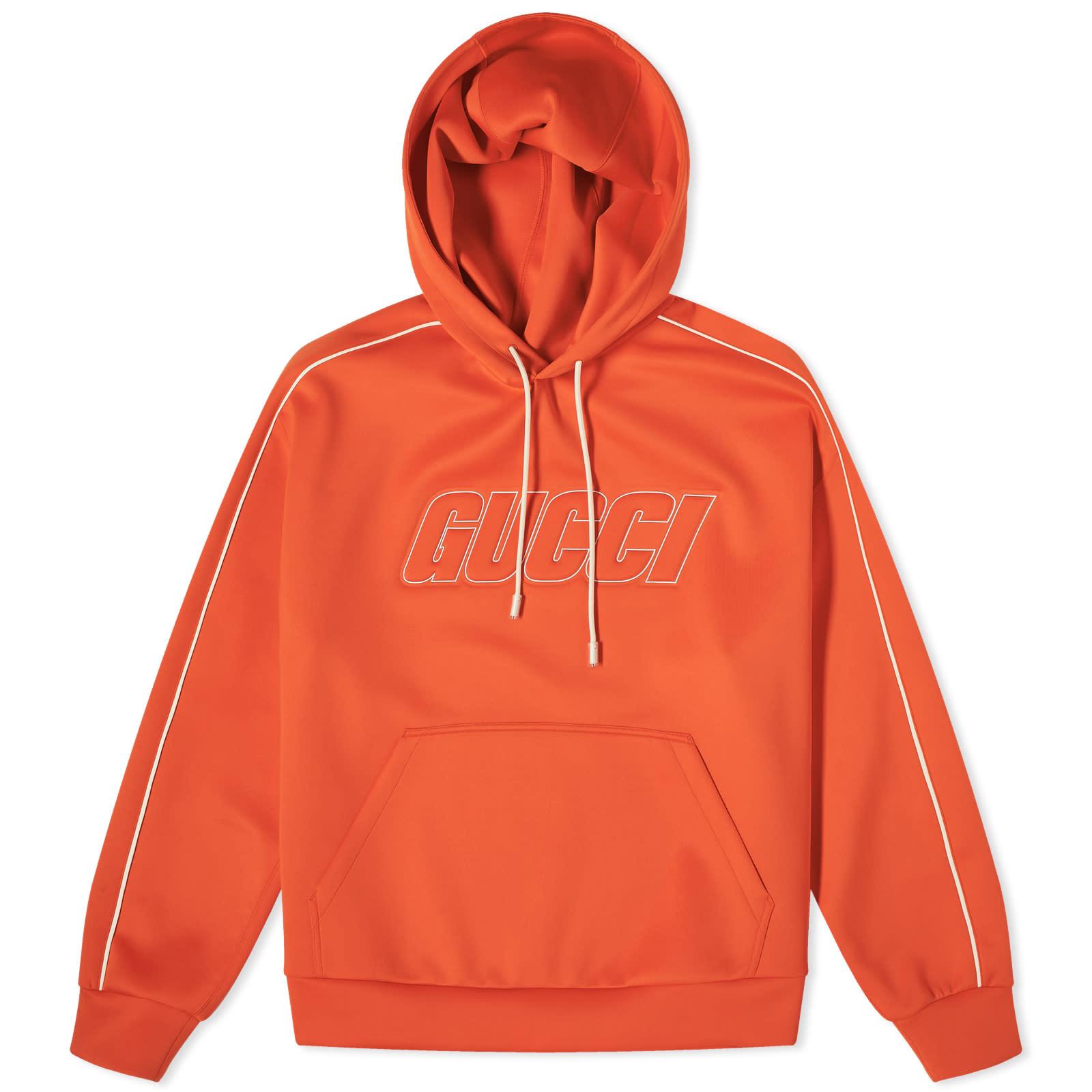 Gucci Logo Neoprene Hoodie in Orange for Men Lyst