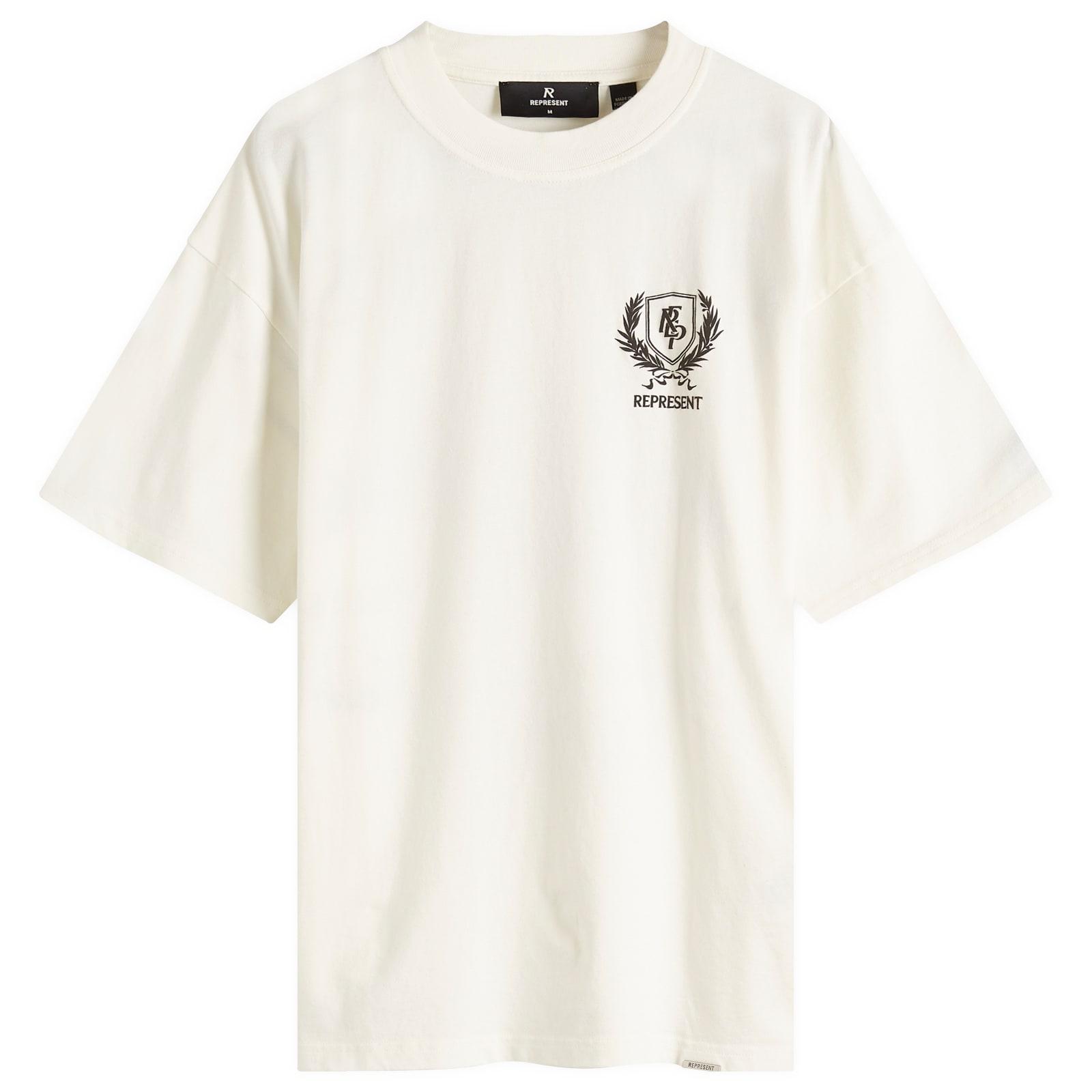 【関税込み】Represent オフホワイト Crest Tシャツ Crest T-Shirt | Flat White Premium Men's Cotton T-Shirts