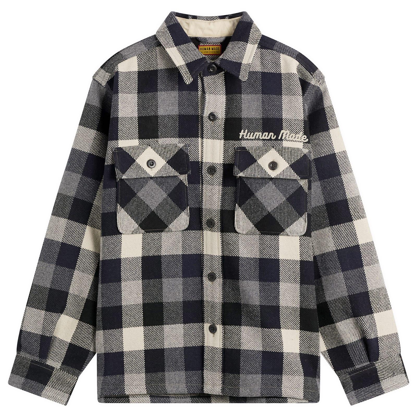 Human Made Wool Check Shirt Jacket in Black for Men | Lyst