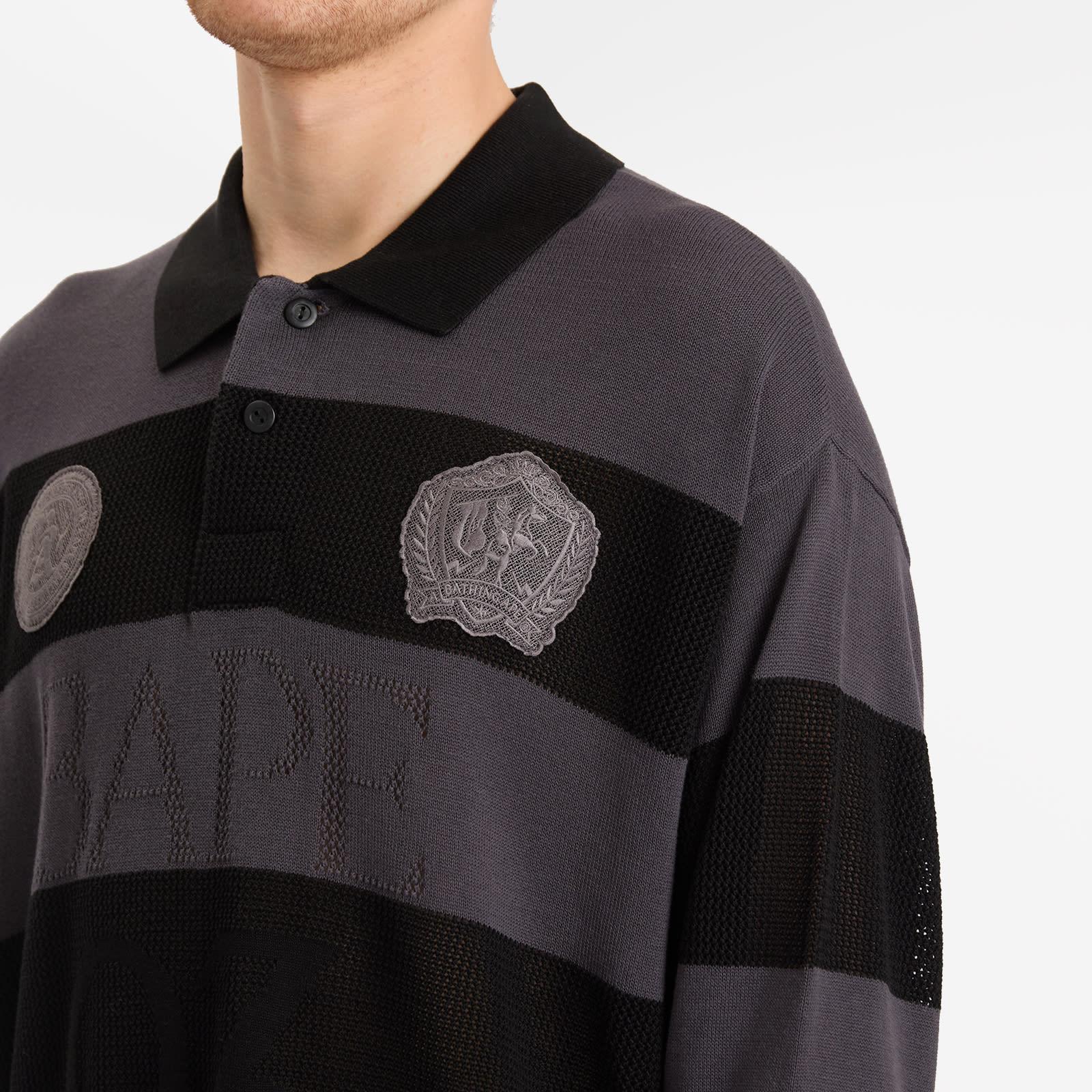 A Bathing Ape Jacquard Multi Logo Stripe Relaxed Fit Ls Tee
