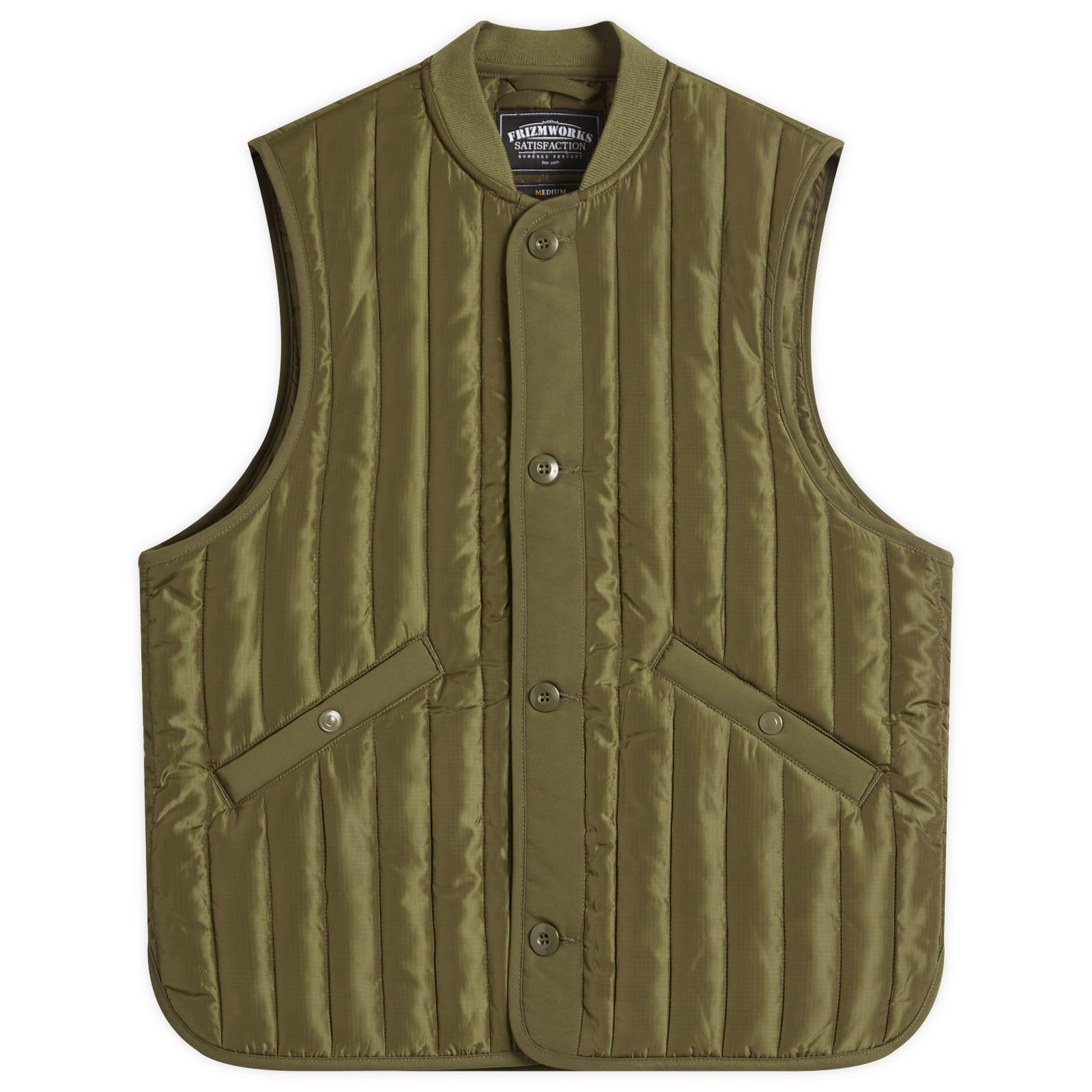 FRIZMWORKS Stripe Quilted Mil Liner Vest in Green for Men | Lyst UK