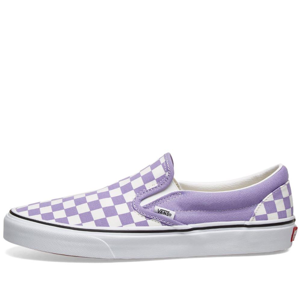 vans slip on checkerboard purple