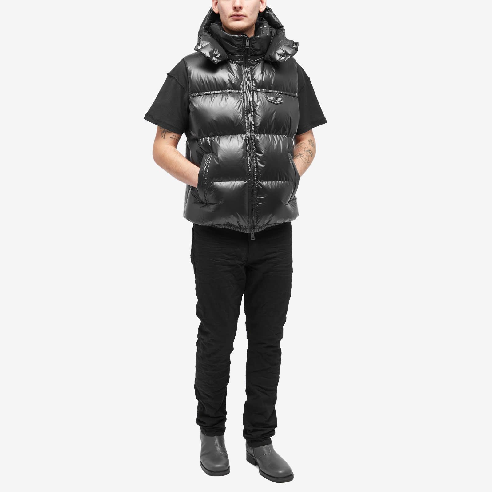 ジャケット・アウター theory Polished Nylon Puffer Vest theory Polished Nylon Puffer Vest Purple Brand Brand Nylon