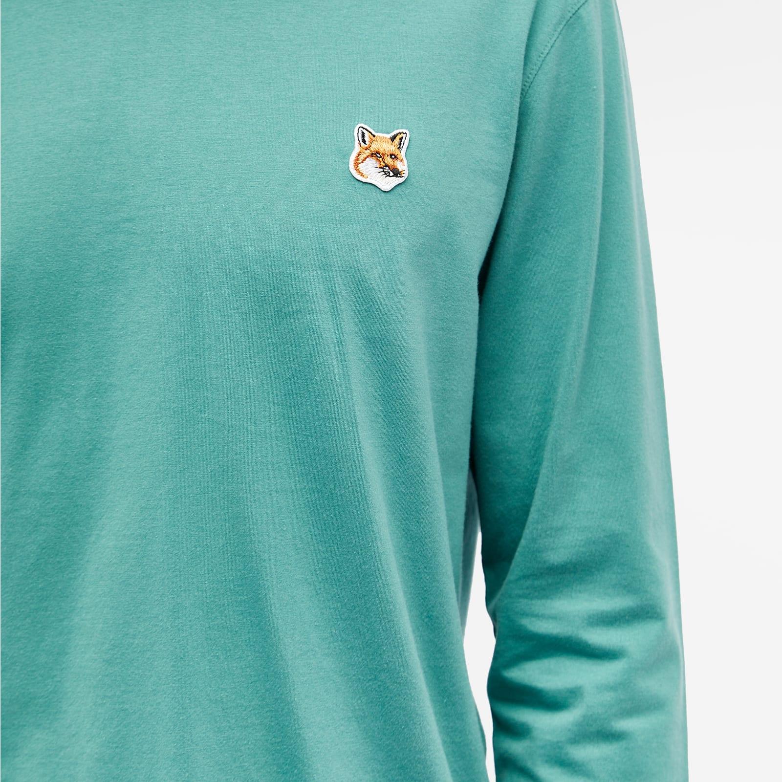 Maison Kitsuné Fox Head Patch Regular Long Sleeve T-shirt in Green