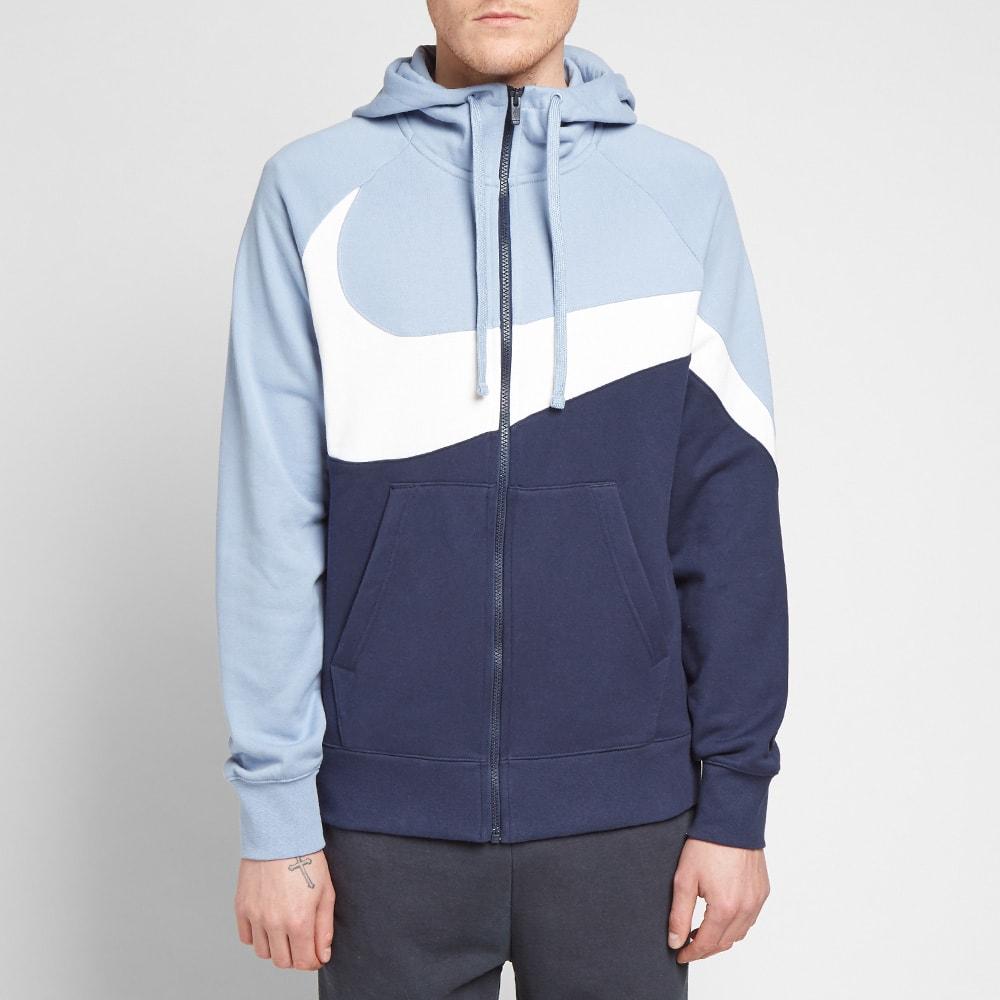 nike big swoosh zip hoodie