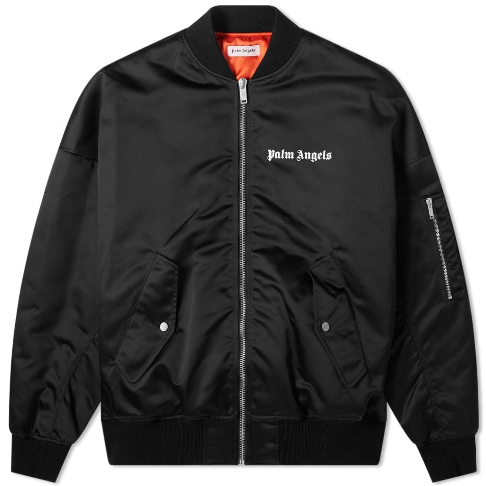 Palm Angels Logo Bomber Jacket in Black for Men Lyst