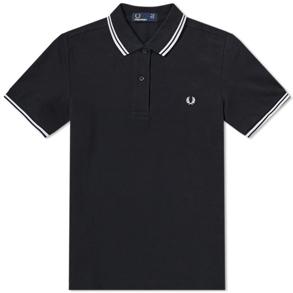 Fred Perry Cotton Fred Perry Women's Slim Fit Twin Tipped Polo in Black ...