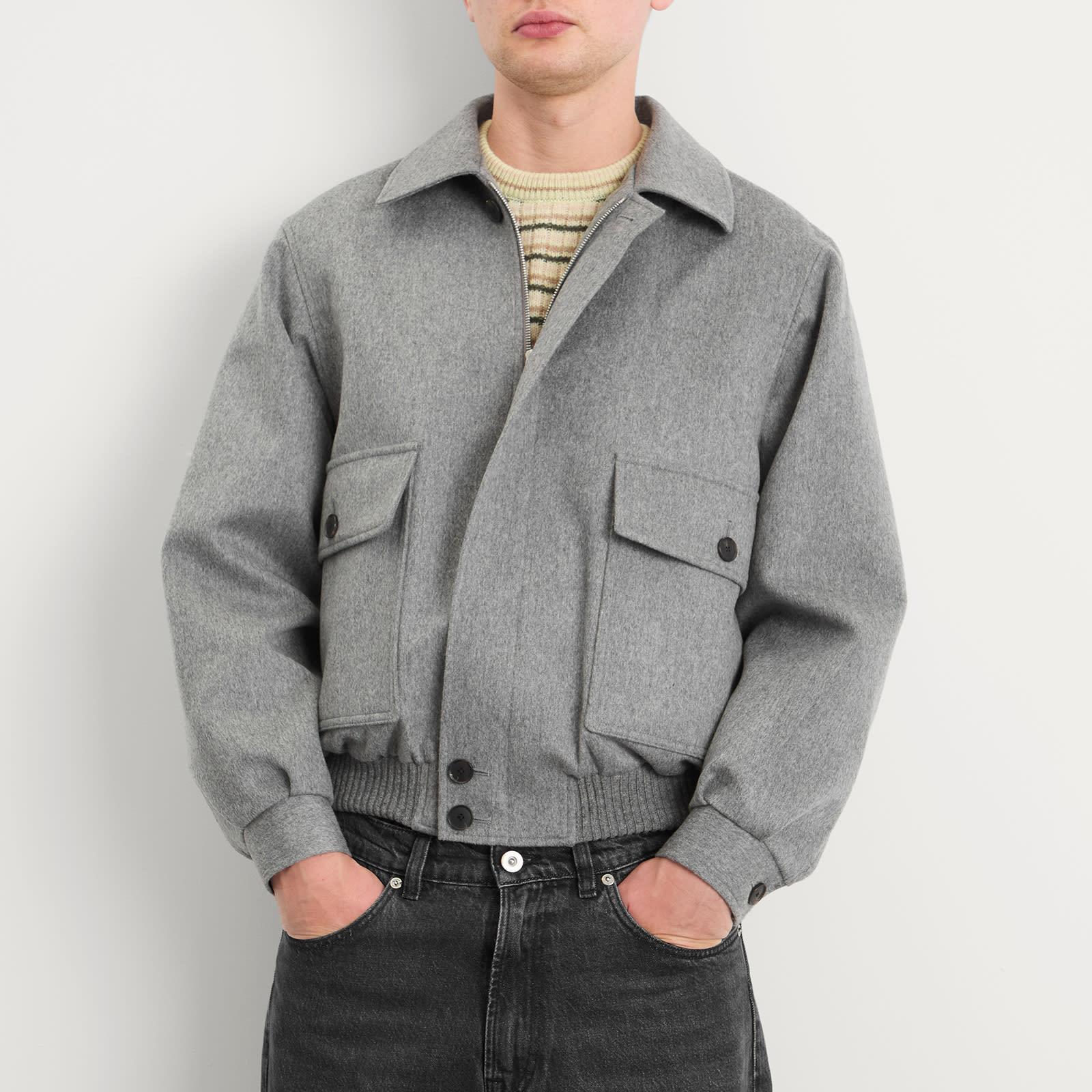 AURALEE Cashmere Moleskin Zip Blouson in Gray for Men | Lyst