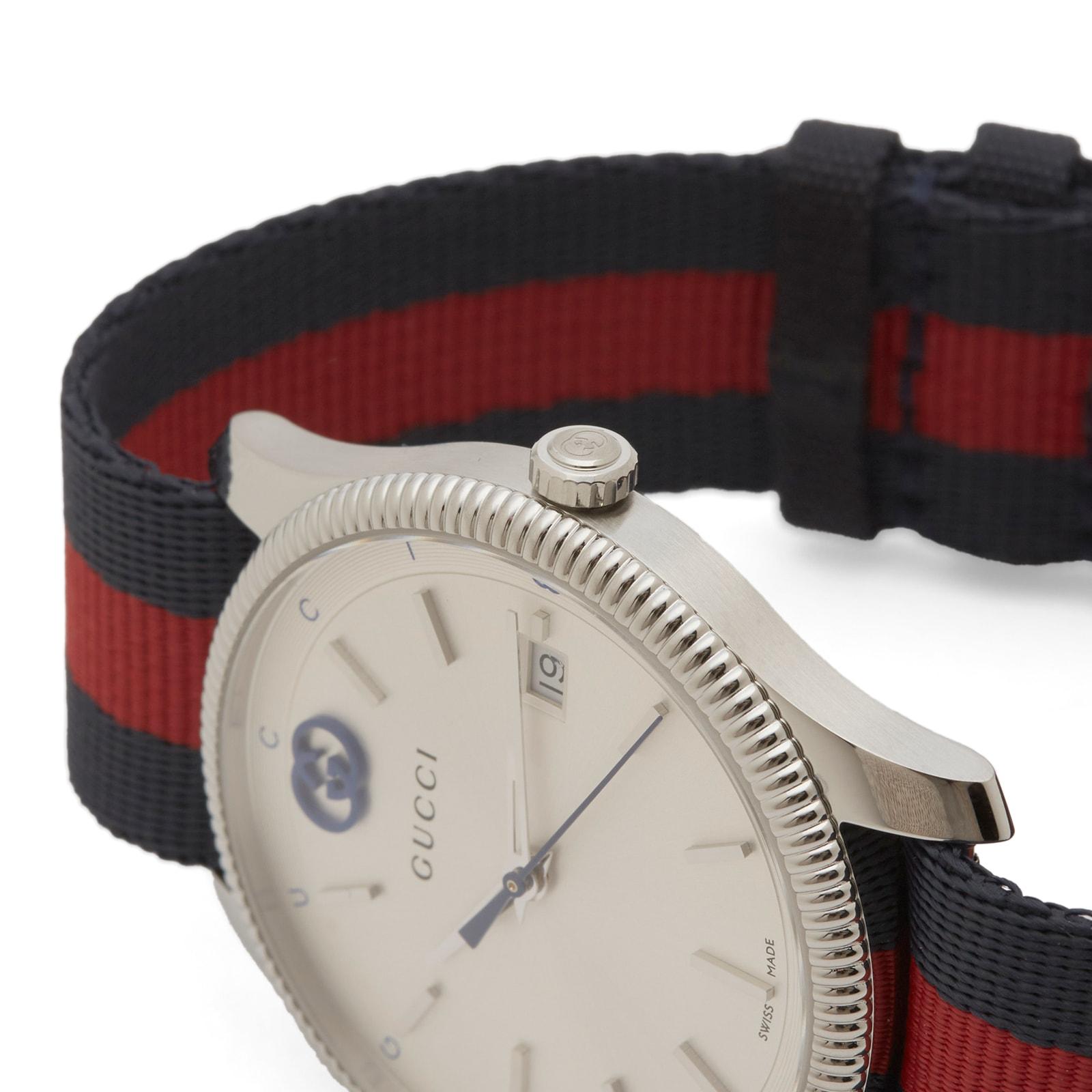 Gucci G-Timeless 38Mm Web Watch in Metallic for Men Lyst UK - Main Image