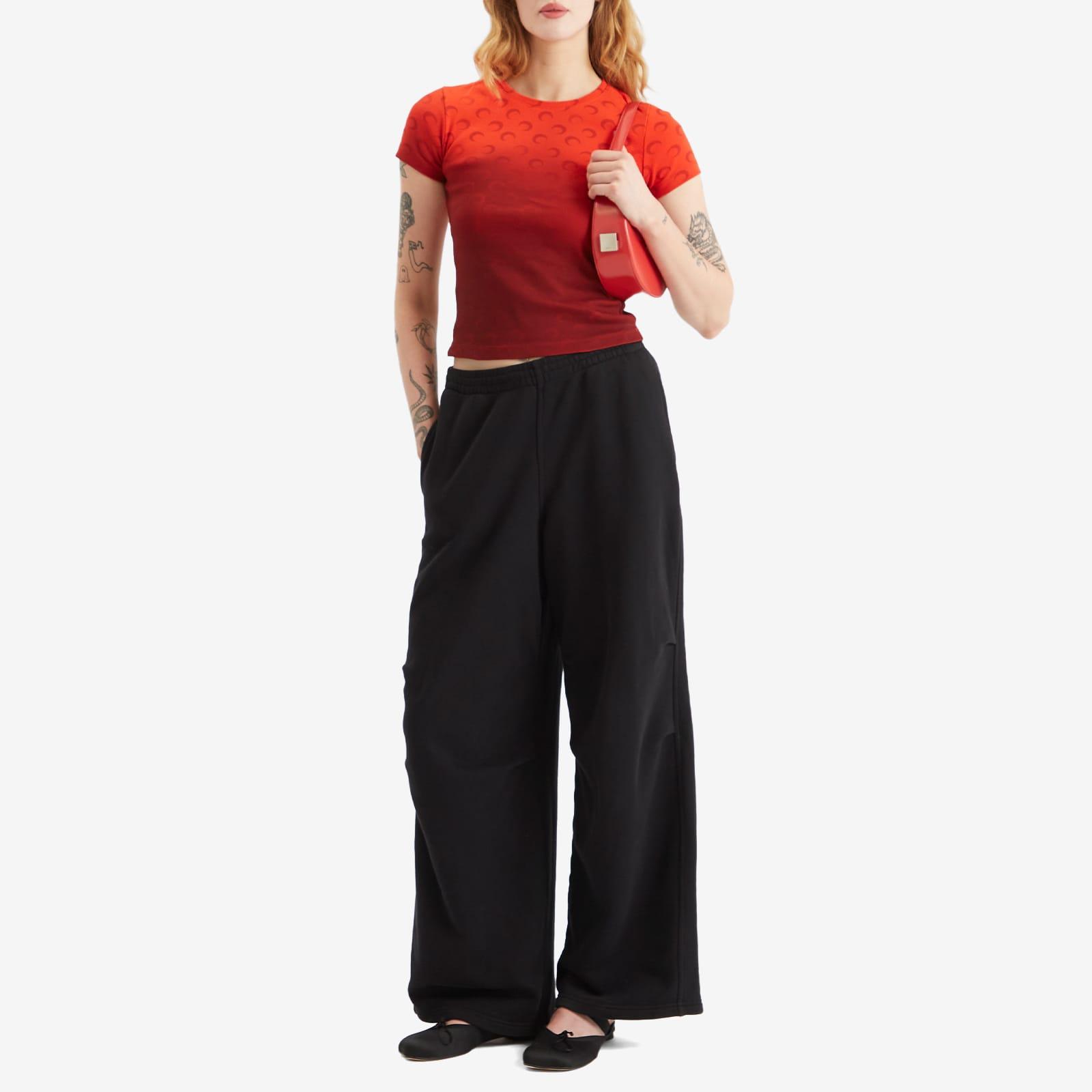 Marine Serre Moon Faded Jersey Baby Fit T-Shirt in Red | Lyst