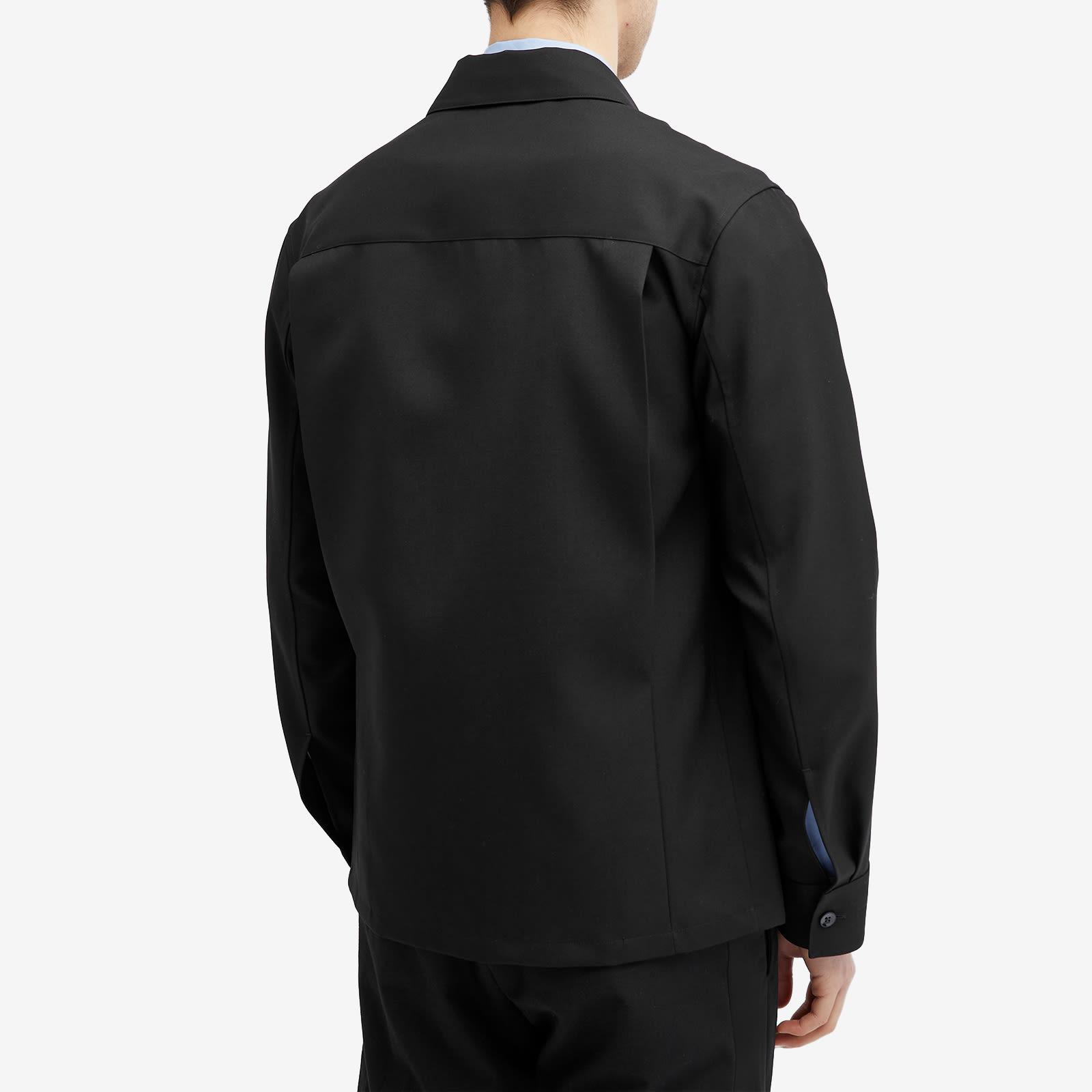 Jil Sander pointed-collar alpaca wool blend overshirt - Blue
